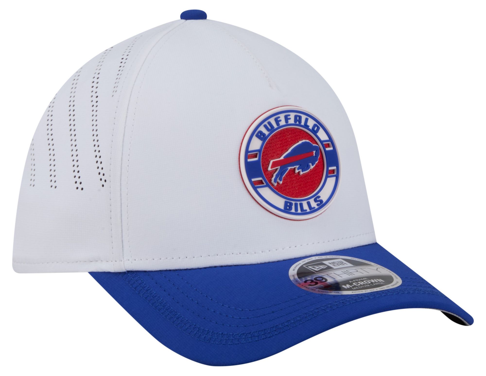 New Era Adult Buffalo Bills White A-Frame Patch 39Thirty Stretch Fit Hat product image