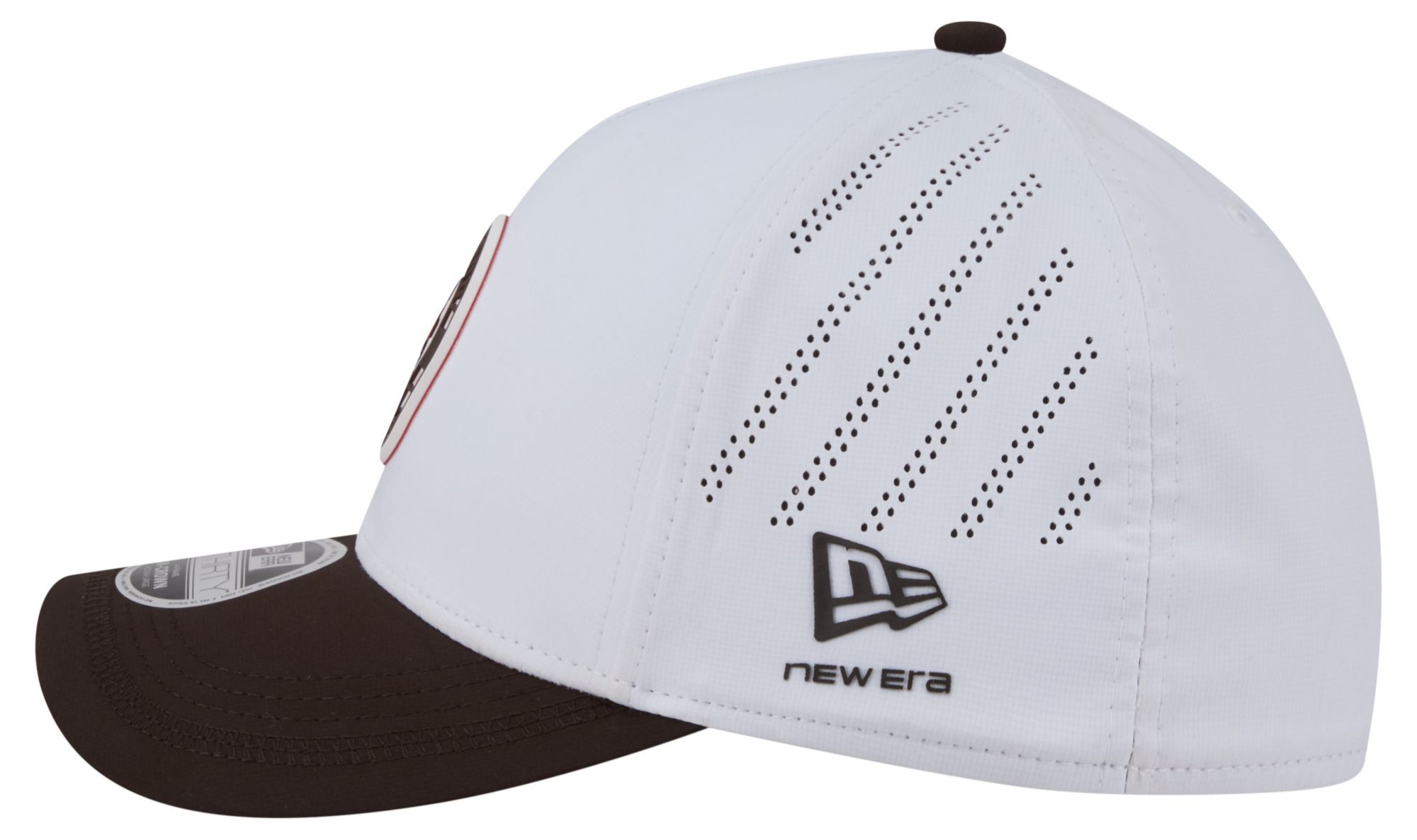 New Era Adult Cleveland Browns White A-Frame Patch 39Thirty Stretch Fit Hat product image