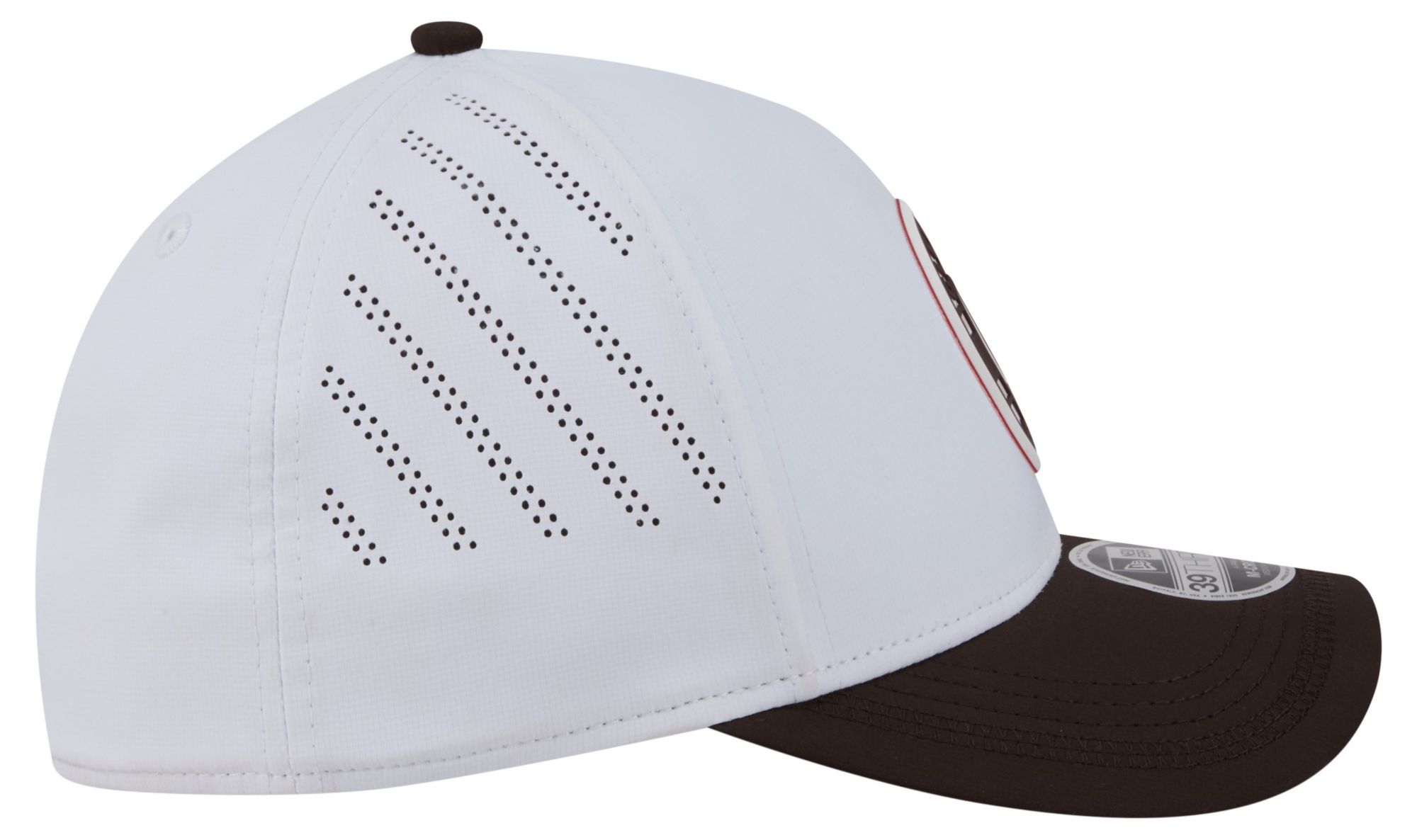 New Era Adult Cleveland Browns White A-Frame Patch 39Thirty Stretch Fit Hat product image