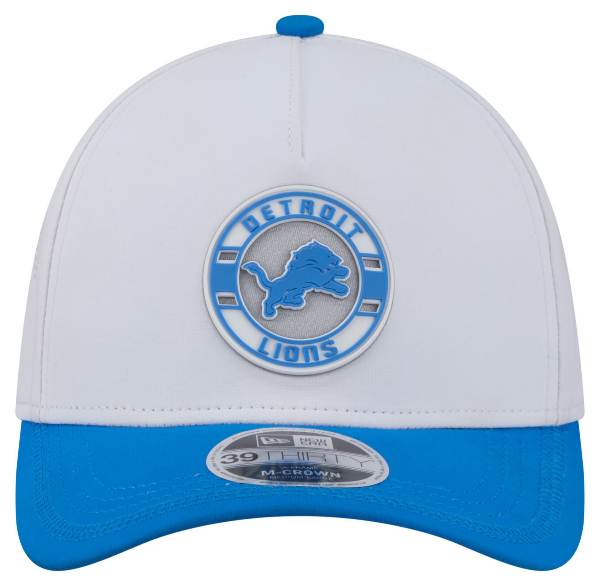 New Era Adult Detroit Lions White A-Frame Patch 39Thirty Stretch Fit Hat product image