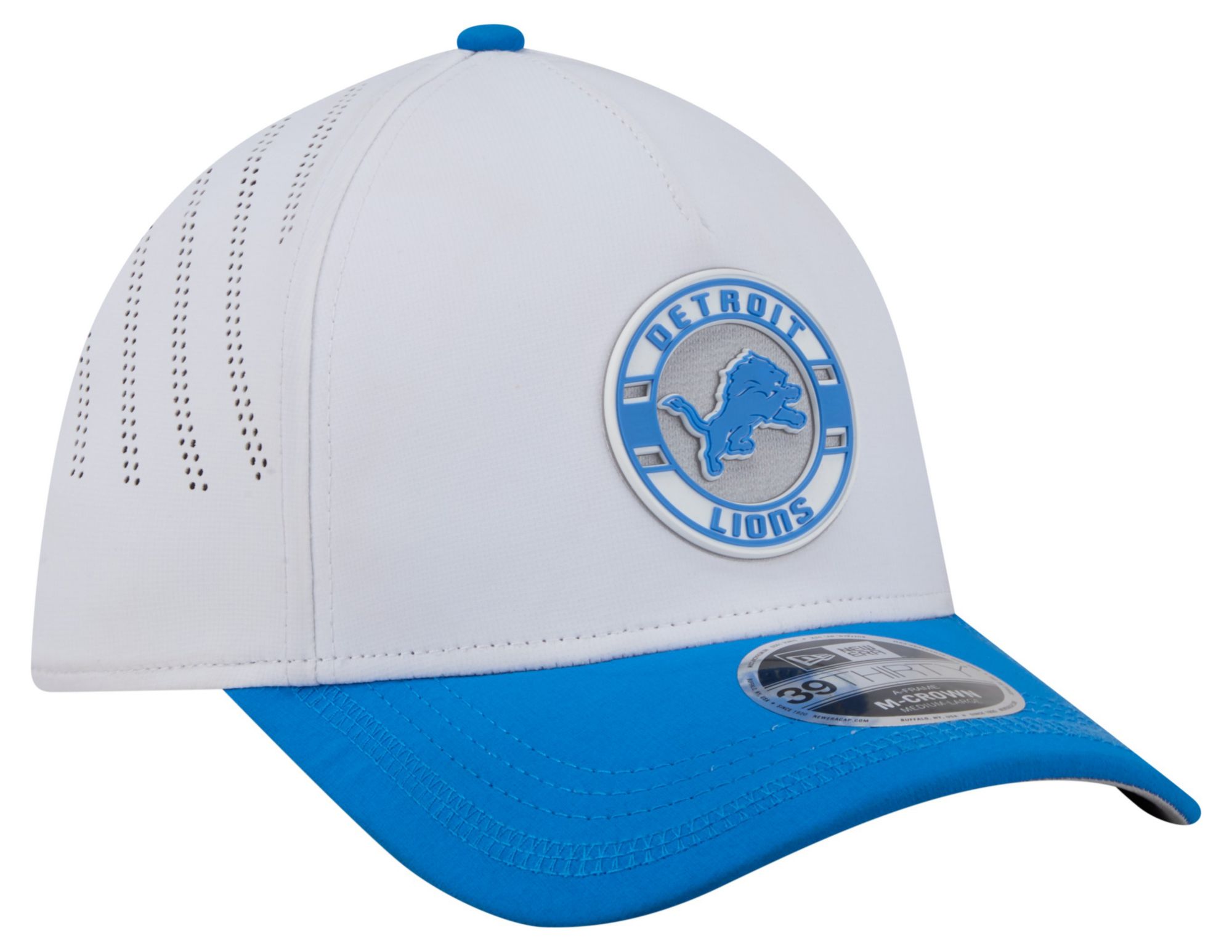 New Era Adult Detroit Lions White A-Frame Patch 39Thirty Stretch Fit Hat product image