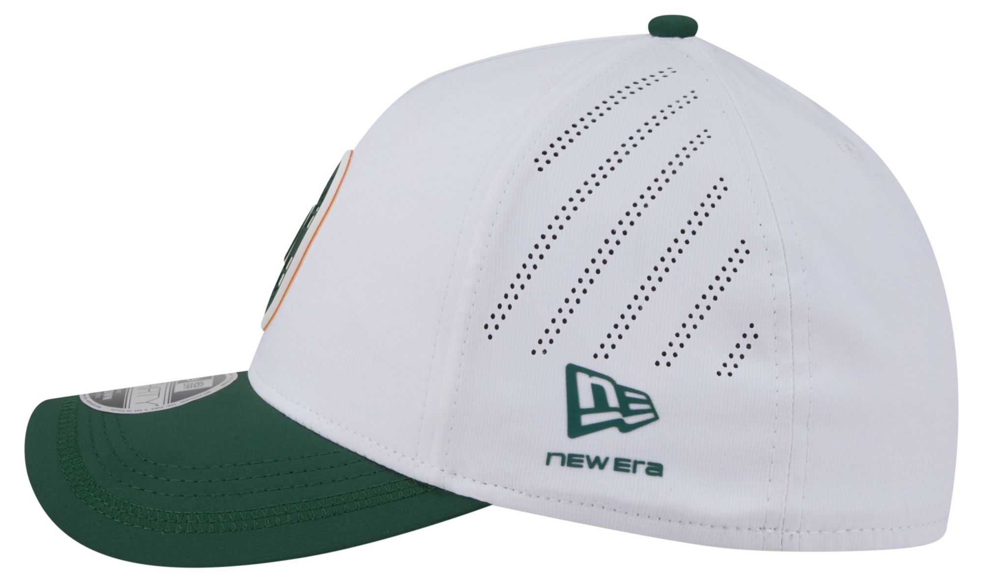 New Era Adult Green Bay Packers White A-Frame Patch 39Thirty Stretch Fit Hat product image
