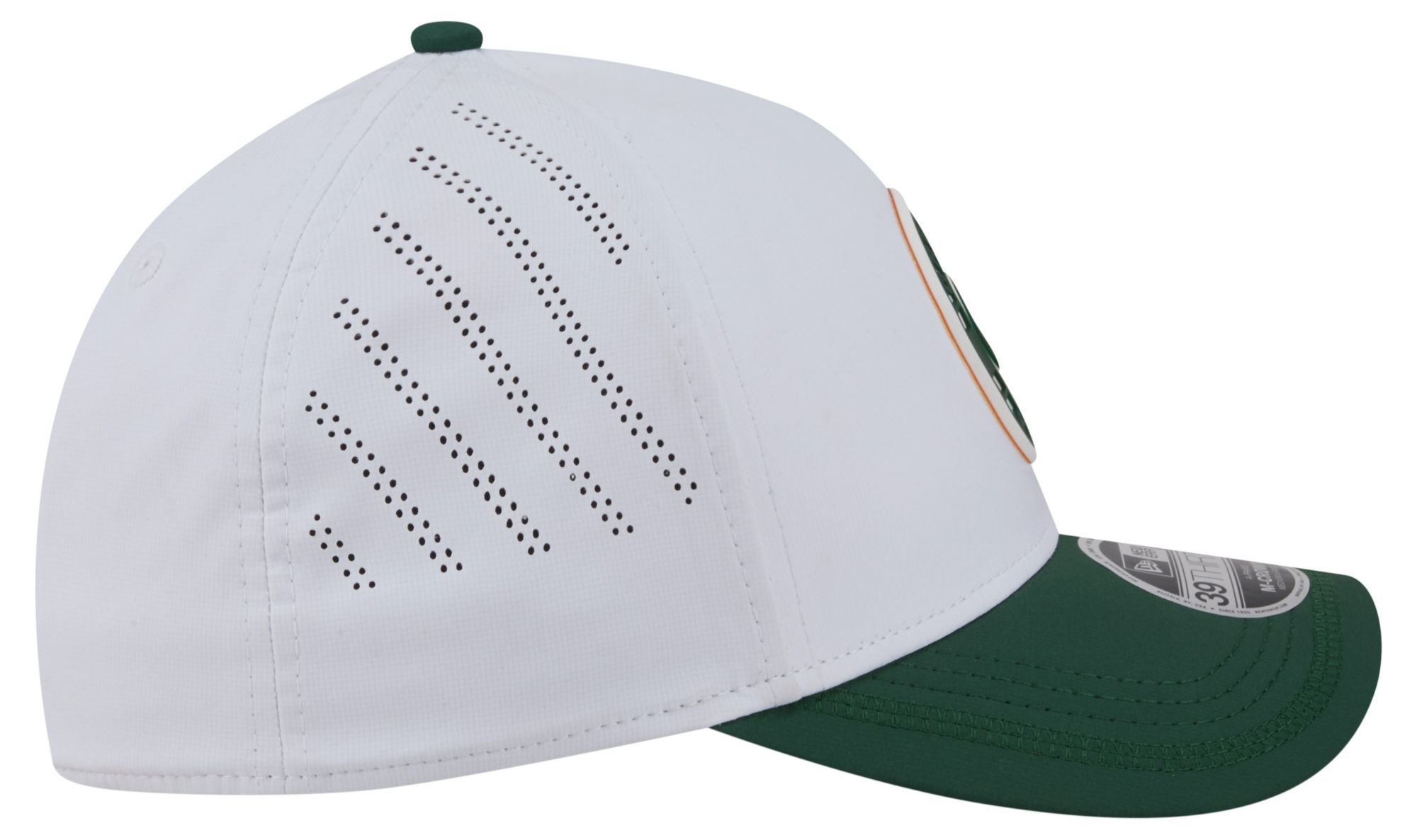 New Era Adult Green Bay Packers White A-Frame Patch 39Thirty Stretch Fit Hat product image