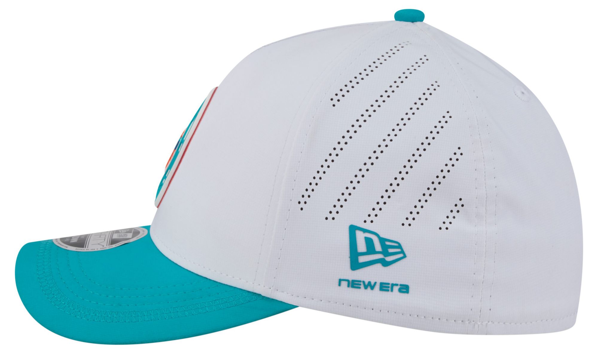 New Era Adult Miami Dolphins White A-Frame Patch 39Thirty Stretch Fit Hat product image