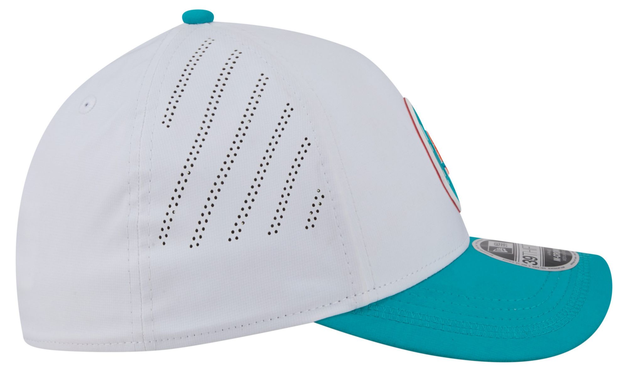 New Era Adult Miami Dolphins White A-Frame Patch 39Thirty Stretch Fit Hat product image