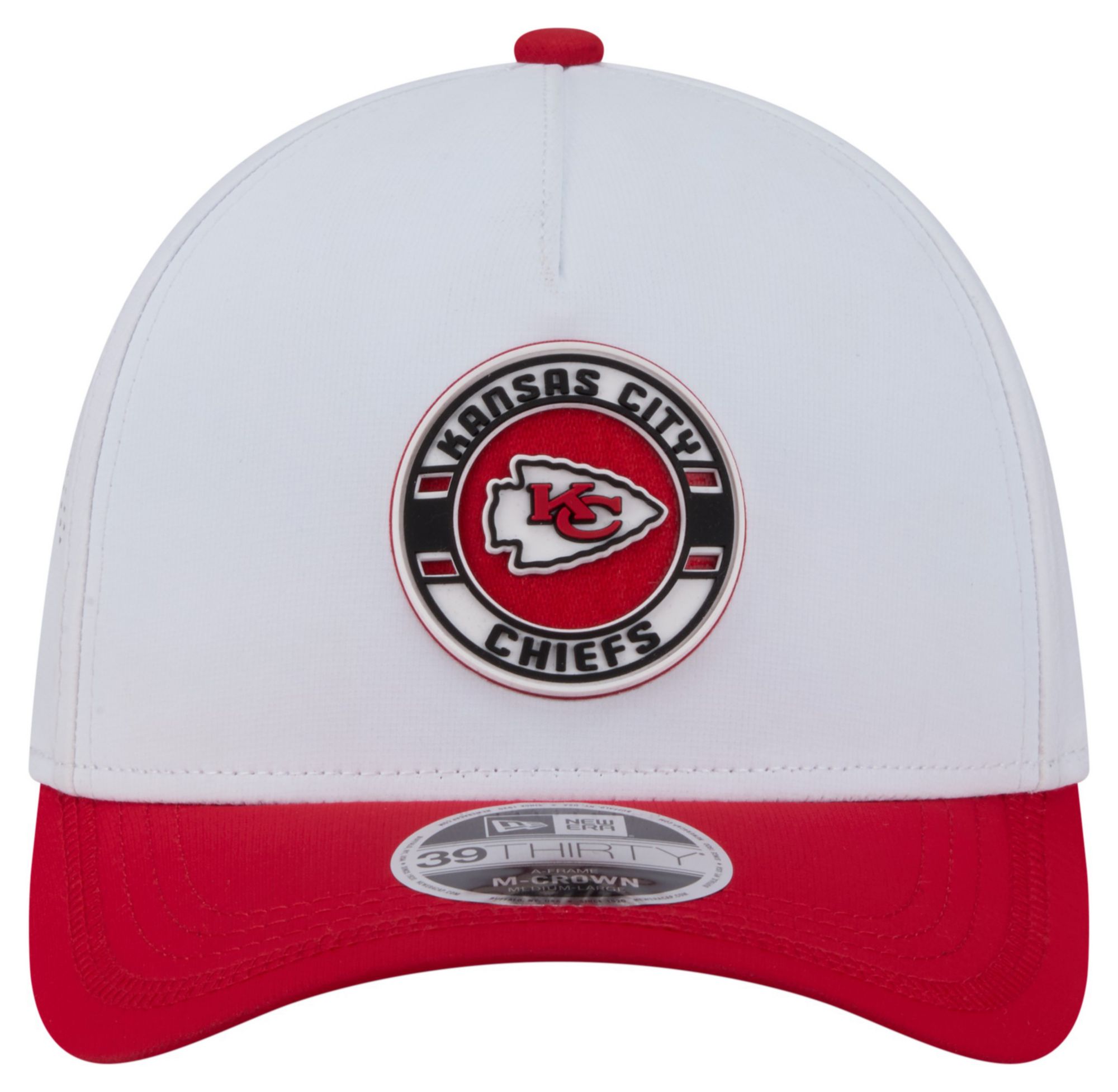 New Era Adult Kansas City Chiefs White A-Frame Patch 39Thirty Stretch Fit Hat product image