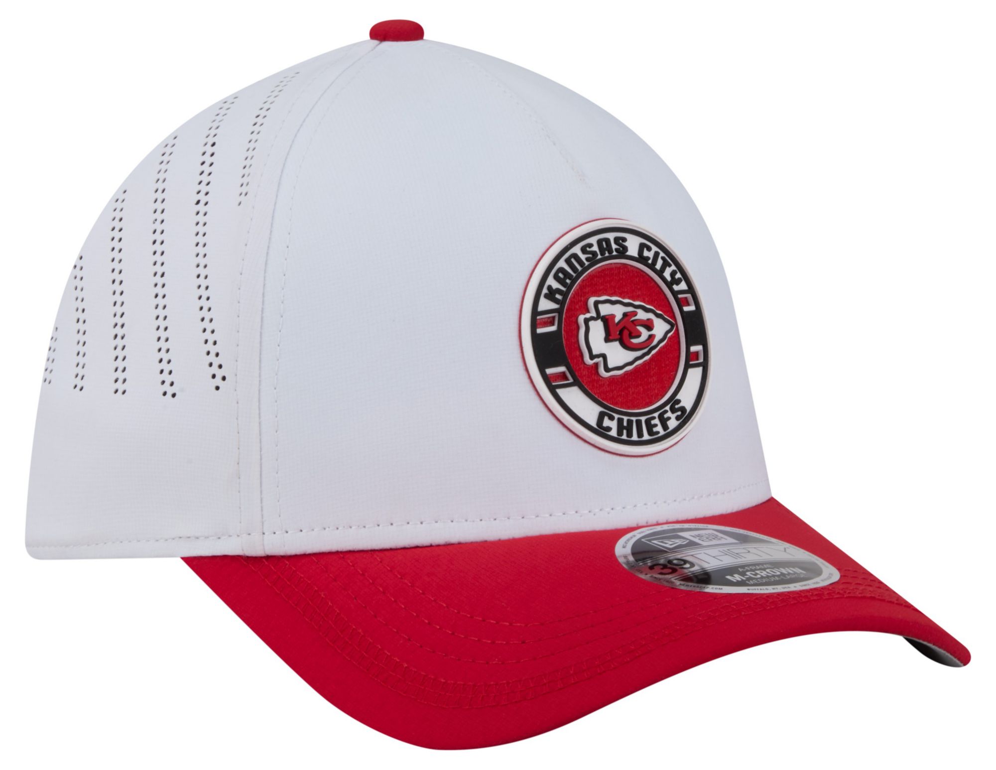 New Era Adult Kansas City Chiefs White A-Frame Patch 39Thirty Stretch Fit Hat product image