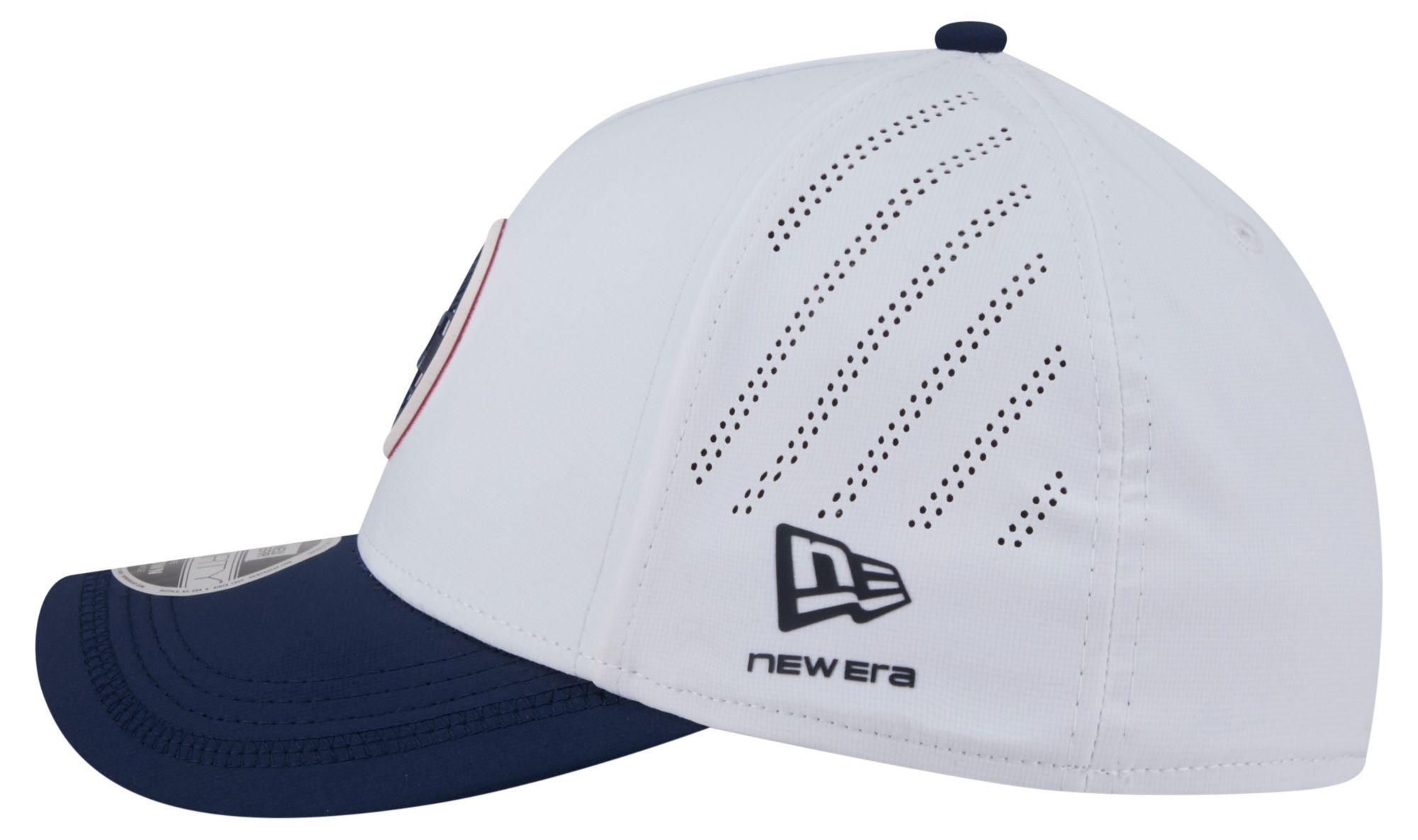 New Era Adult New England Patriots White A-Frame Patch 39Thirty Stretch Fit Hat product image