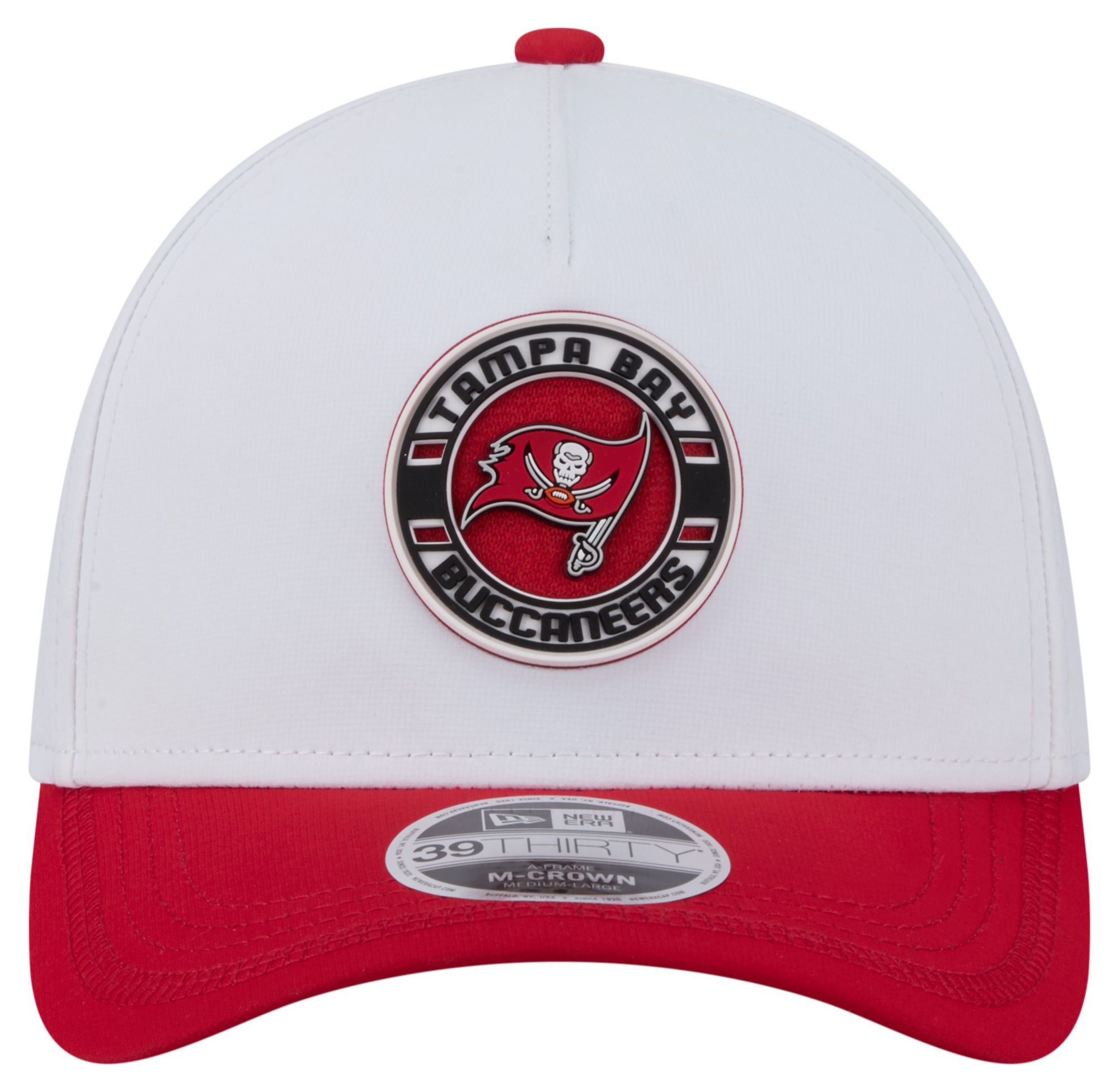 New Era Adult Tampa Bay Buccaneers White A-Frame Patch 39Thirty Stretch Fit Hat product image