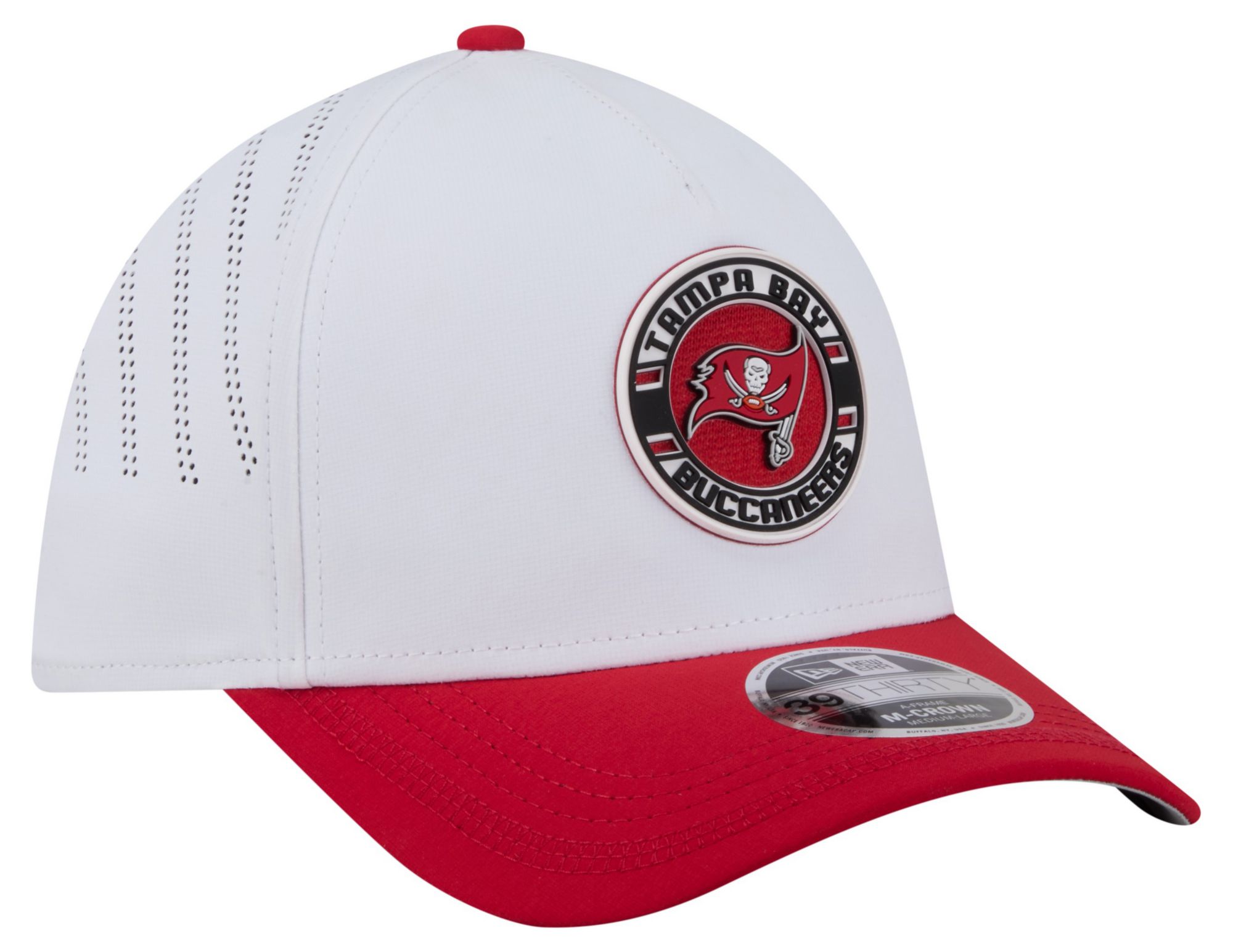 New Era Adult Tampa Bay Buccaneers White A-Frame Patch 39Thirty Stretch Fit Hat product image
