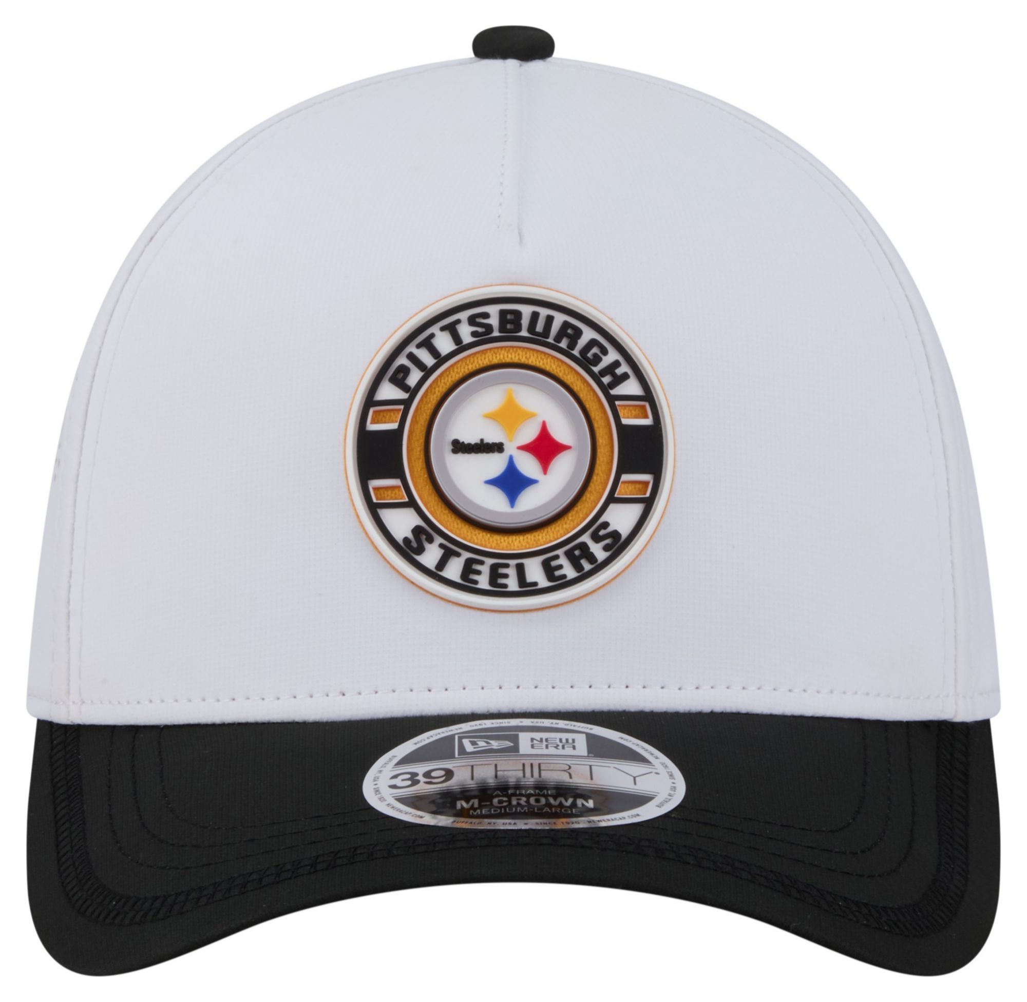 New Era Adult Pittsburgh Steelers White Patch 39Thirty Stretch Fit Hat product image