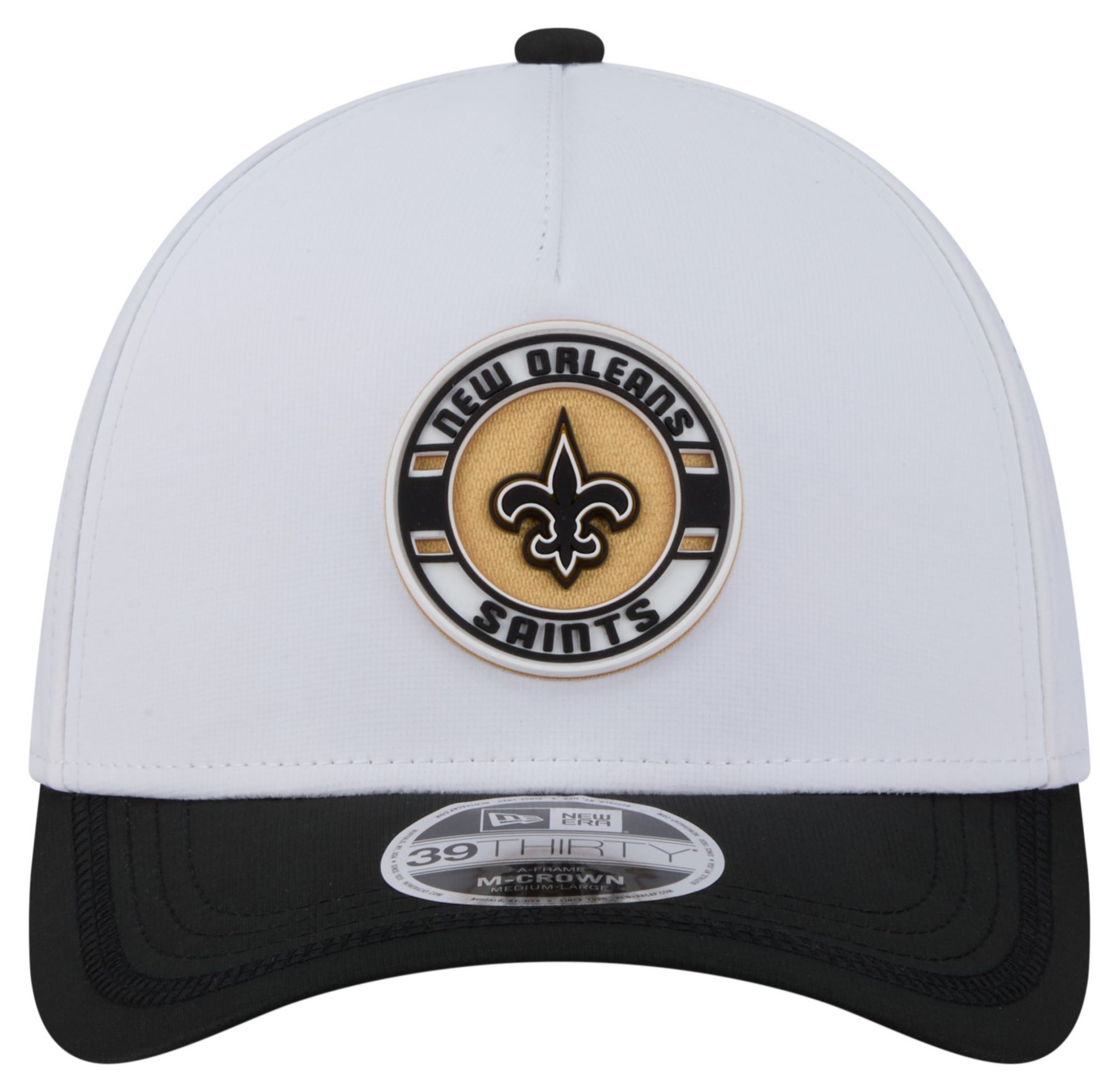 New Era Adult New Orleans Saints White A-Frame Patch 39Thirty Stretch Fit Hat product image