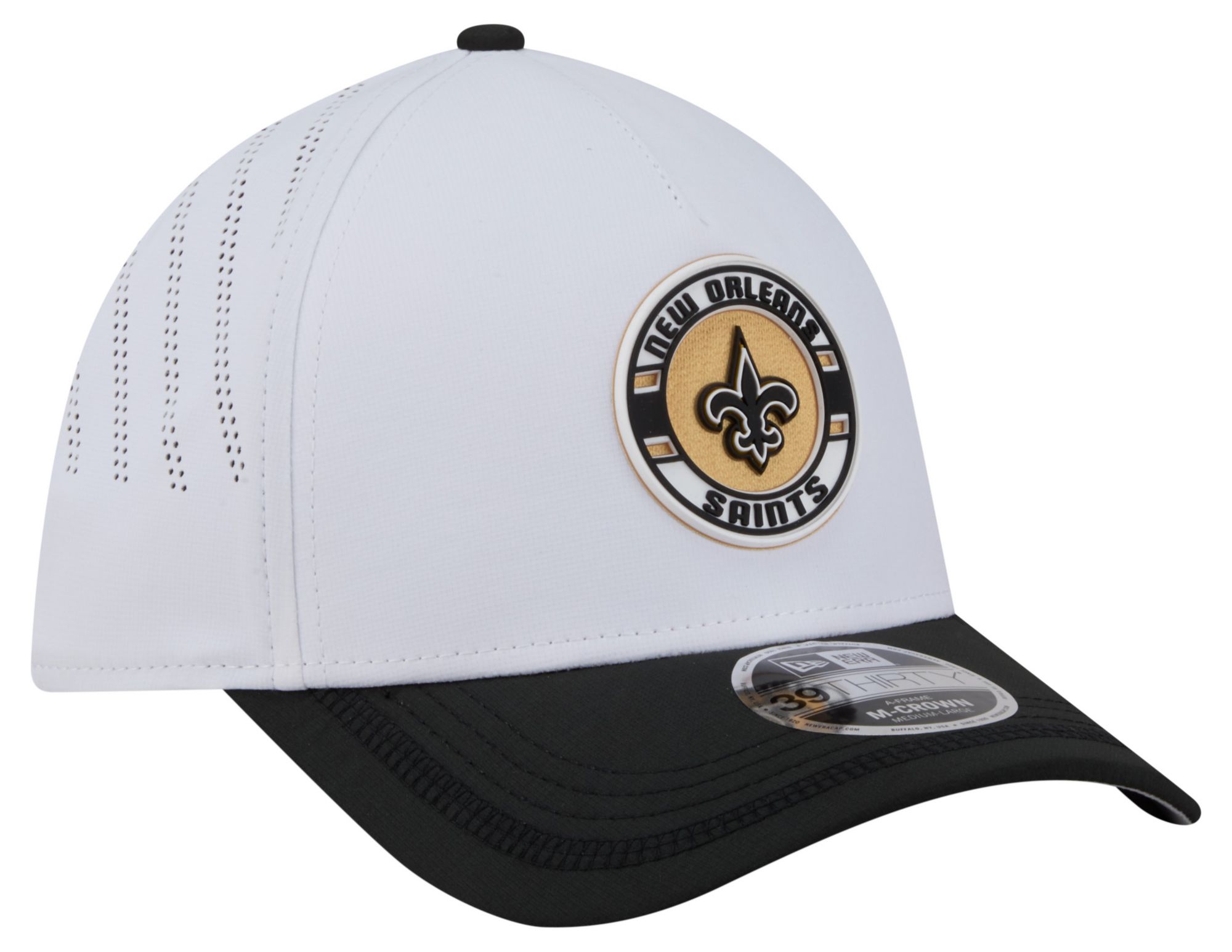 New Era Adult New Orleans Saints White A-Frame Patch 39Thirty Stretch Fit Hat product image