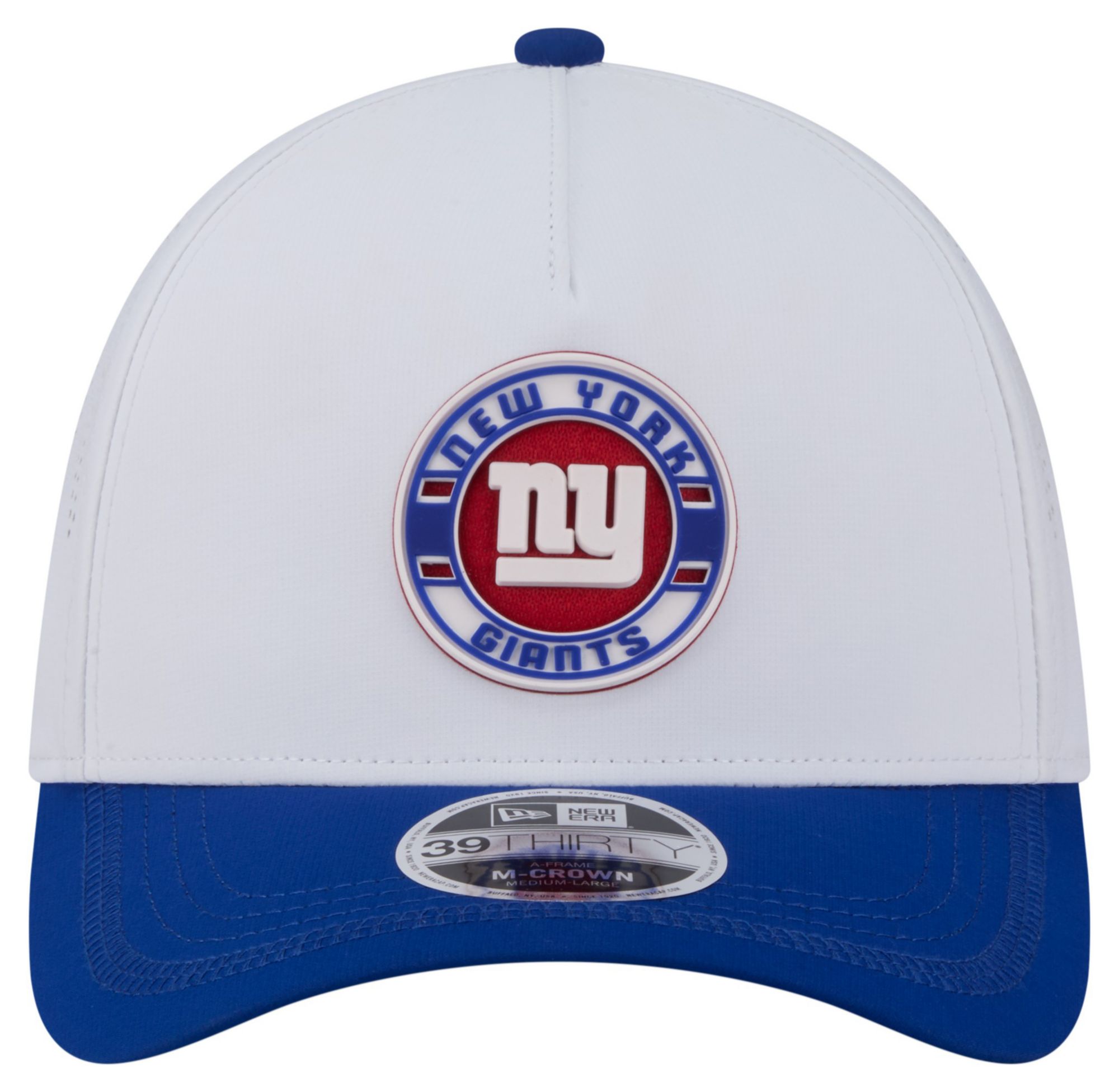 New Era Adult New York Giants White A-Frame Patch 39Thirty Stretch Fit Hat product image