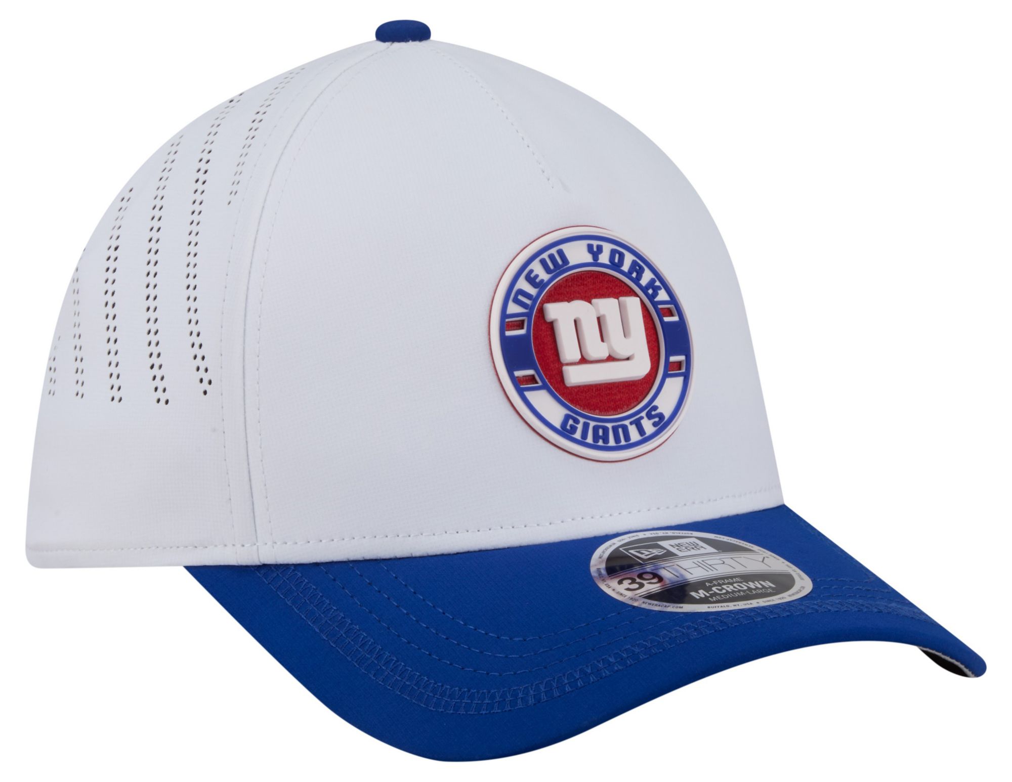New Era Adult New York Giants White A-Frame Patch 39Thirty Stretch Fit Hat product image