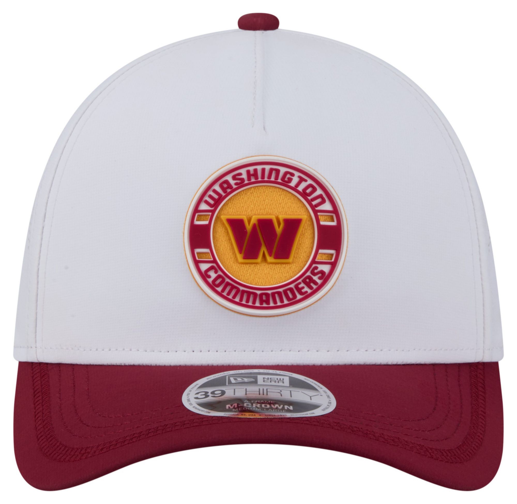 New Era Adult Washington Commanders White A-Frame Patch 39Thirty Stretch Fit Hat product image
