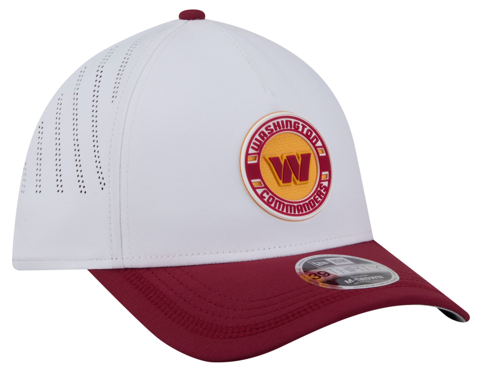 New Era Adult Washington Commanders White A-Frame Patch 39Thirty Stretch Fit Hat product image
