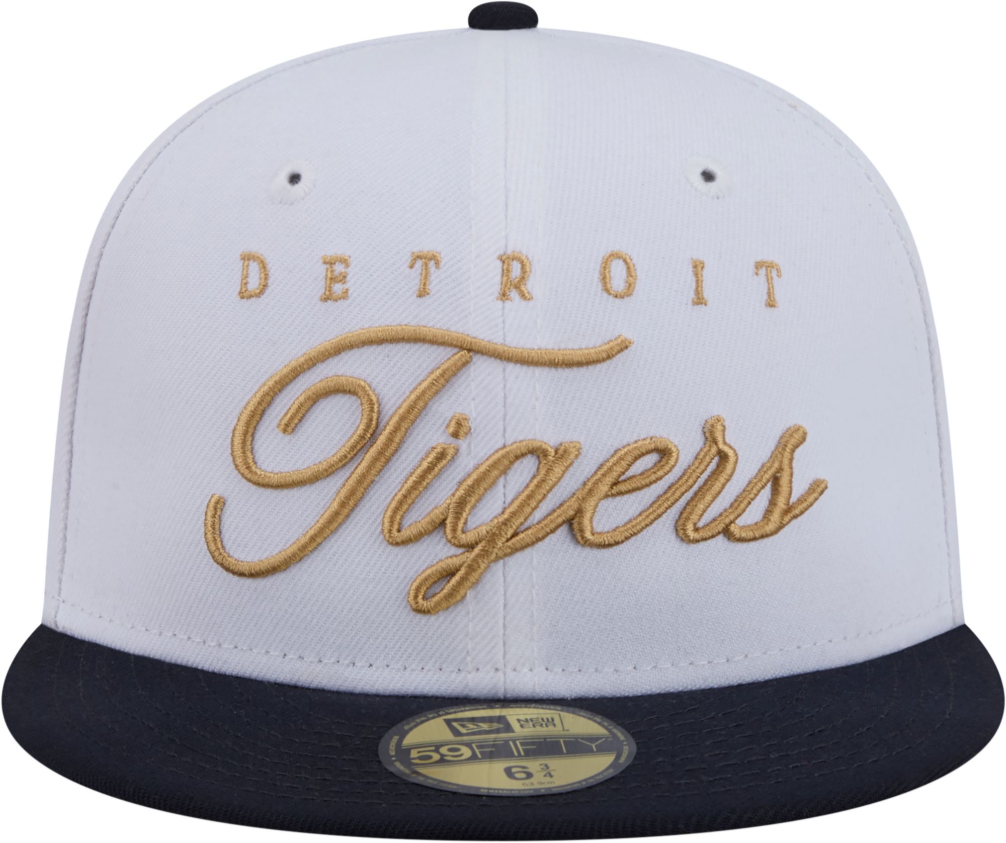 New Era Adult Detroit Tigers White 59Fifty Scripted Fitted Hat product image
