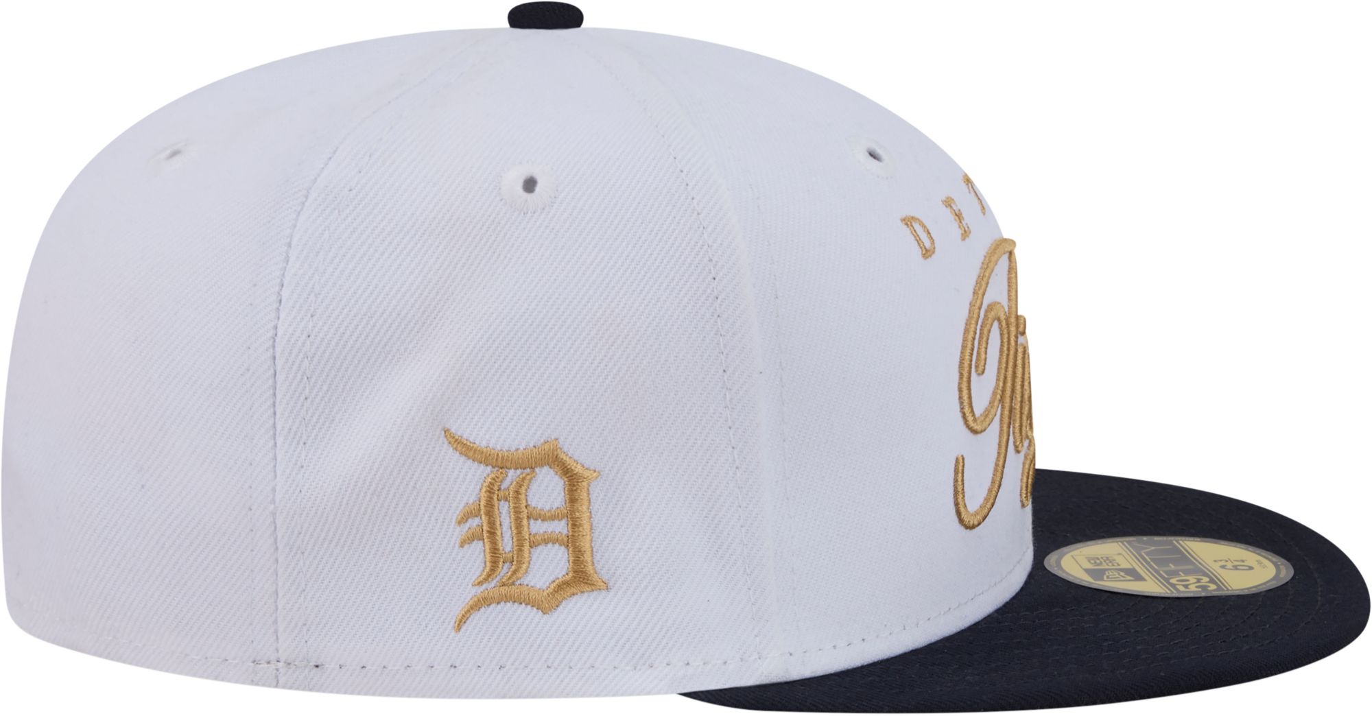 New Era Adult Detroit Tigers White 59Fifty Scripted Fitted Hat product image