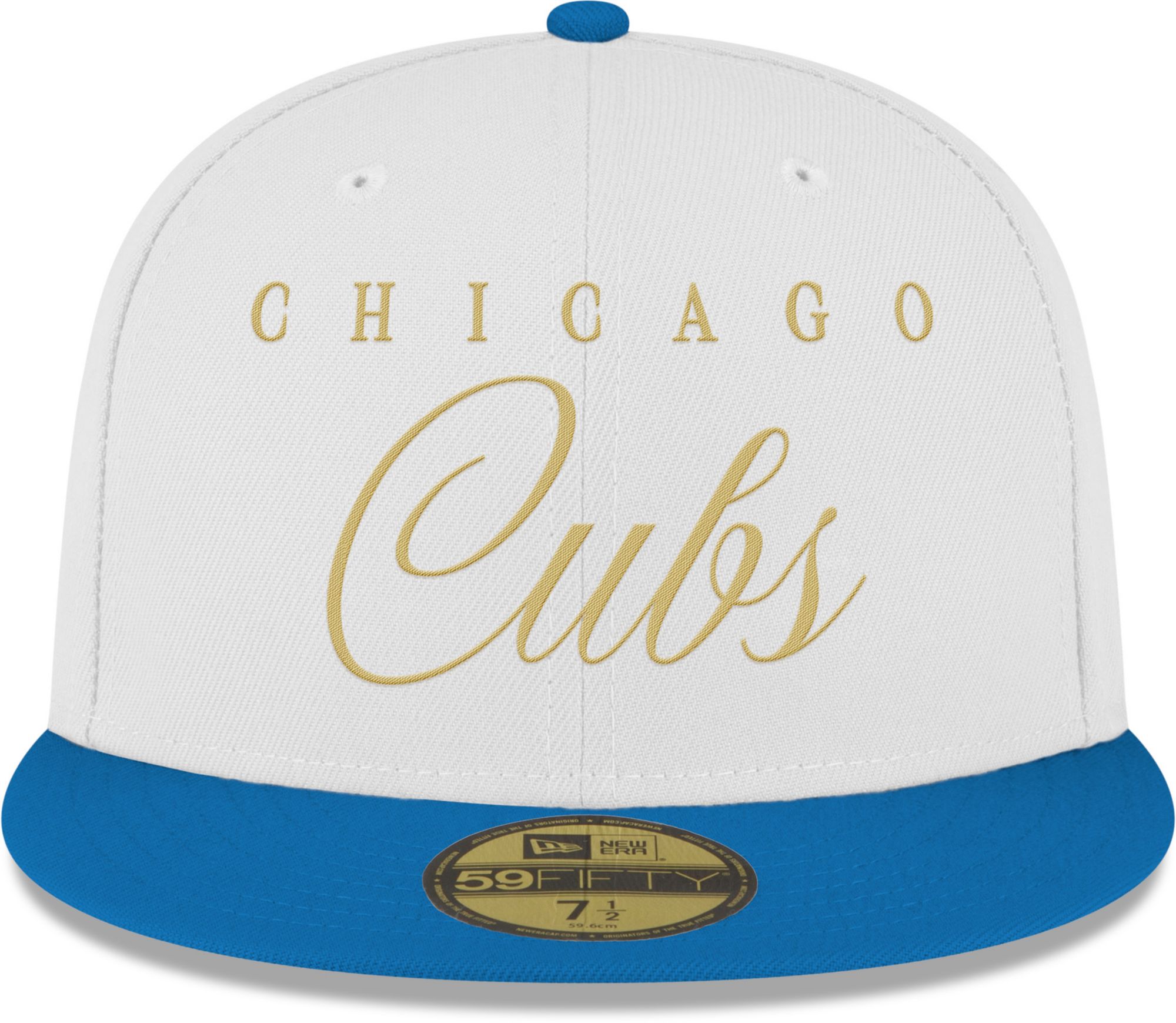 New Era Adult Chicago Cubs White 59Fifty Scripted Fitted Hat product image
