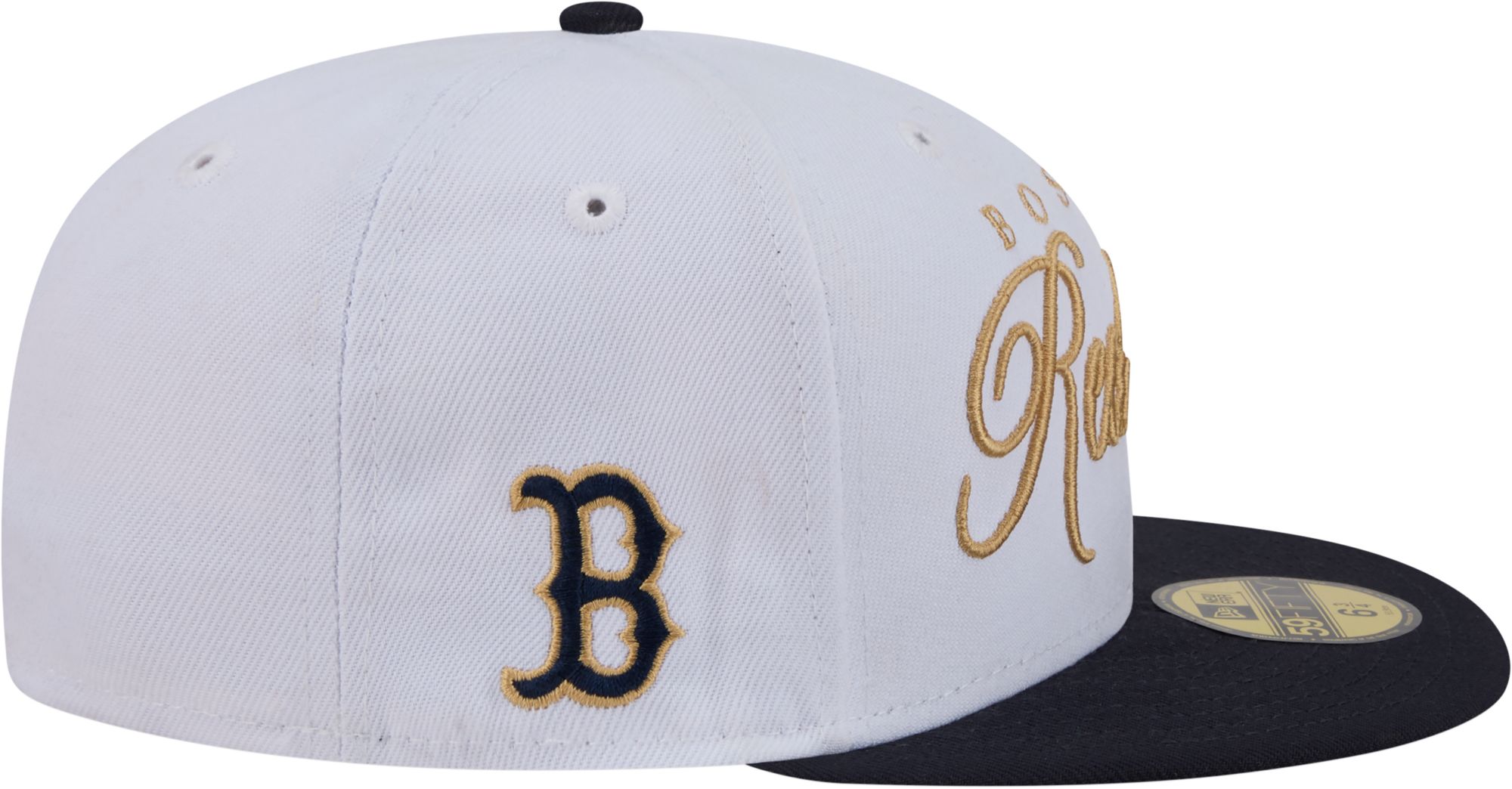 New Era Adult Boston Red Sox White 59Fifty Scripted Fitted Hat product image