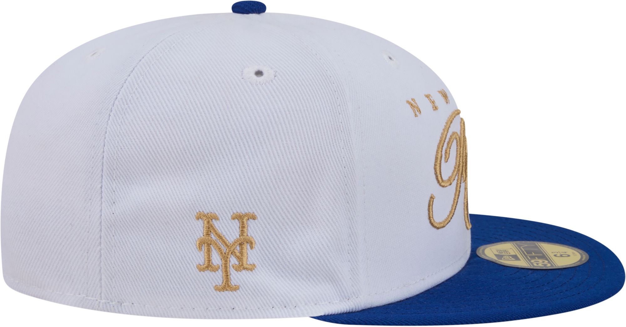 New Era Adult New York Mets White 59Fifty Scripted Fitted Hat product image