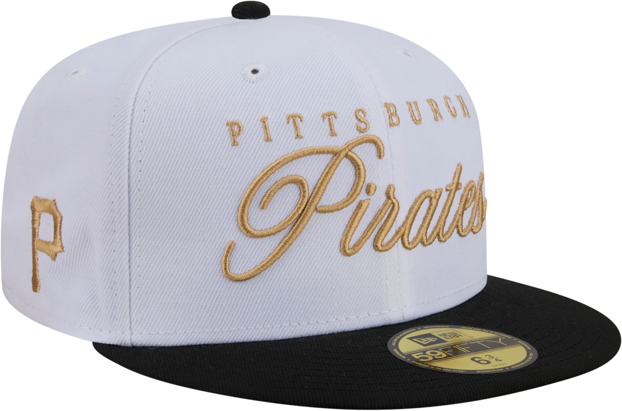 New Era Adult Pittsburgh Pirates White 59Fifty Scripted Fitted Hat product image