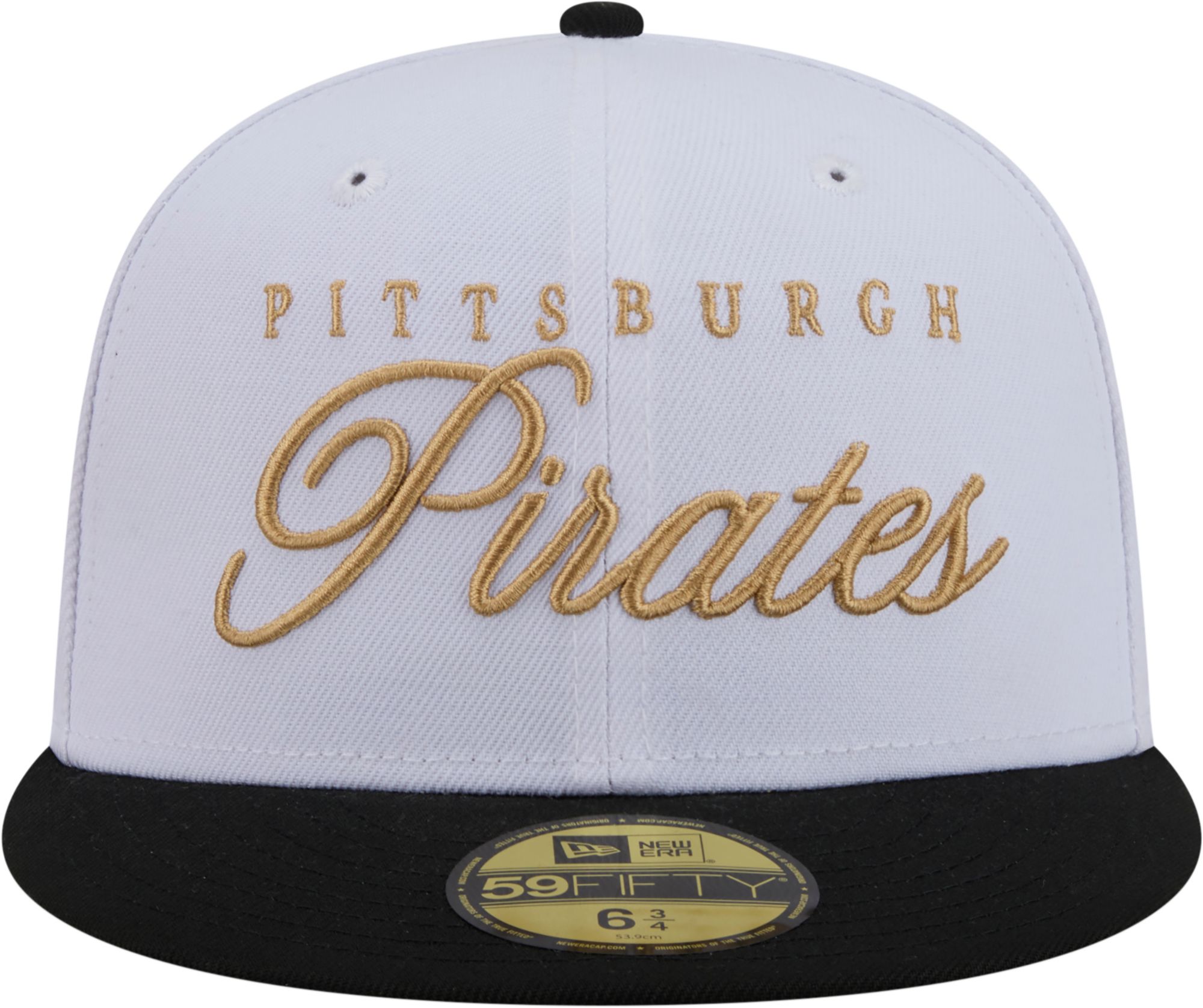 New Era Adult Pittsburgh Pirates White 59Fifty Scripted Fitted Hat product image