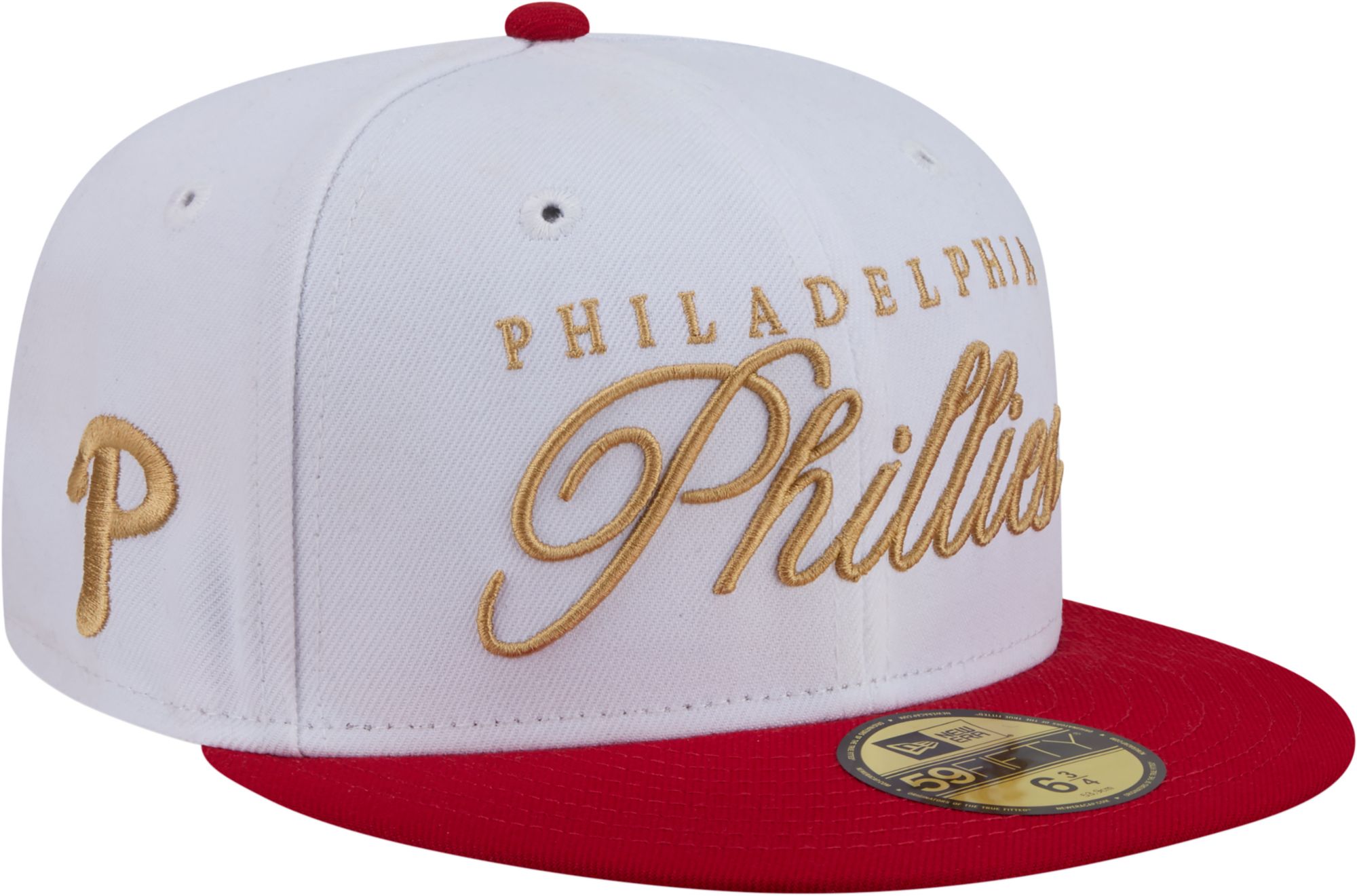 New Era Adult Philadelphia Phillies White 59Fifty Scripted Fitted Hat product image