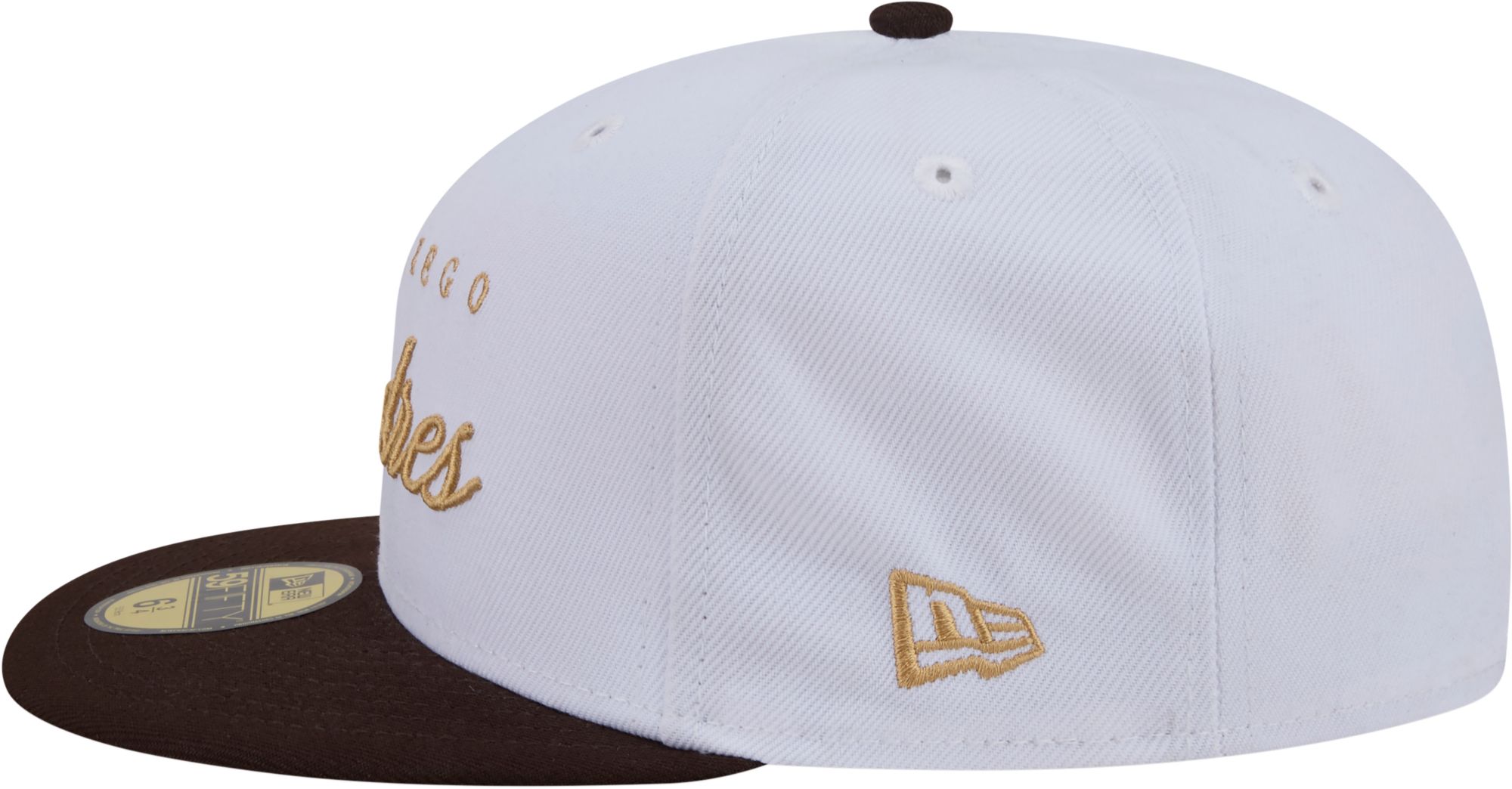New Era Adult San Diego Padres White 59Fifty Scripted Fitted Hat product image