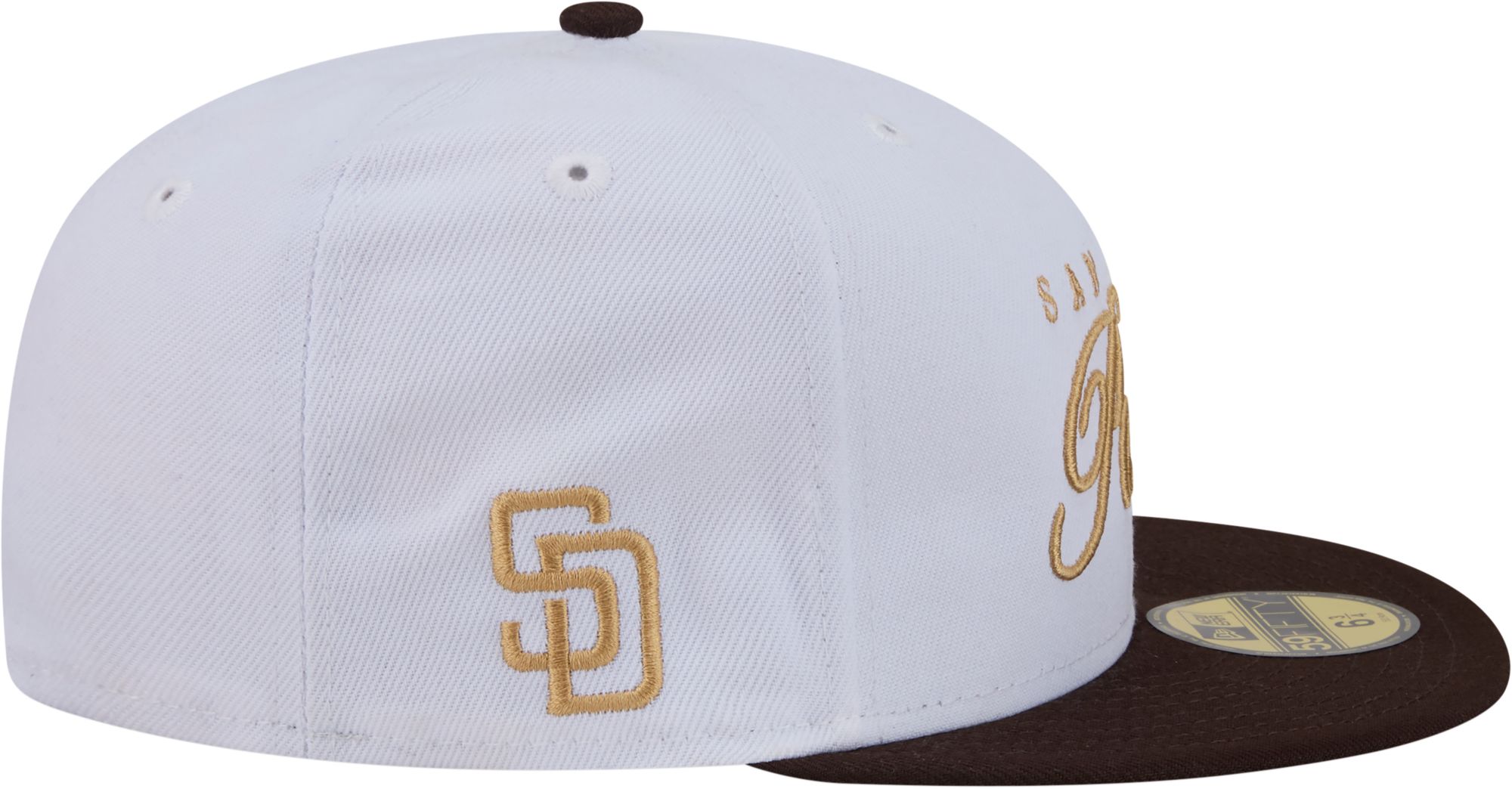 New Era Adult San Diego Padres White 59Fifty Scripted Fitted Hat product image