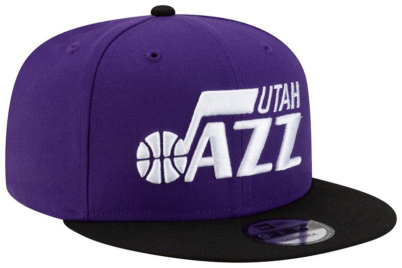 New Era Adult Utah Jazz Black 2Tone 9Fifty Adjustable Snapback Hat product image