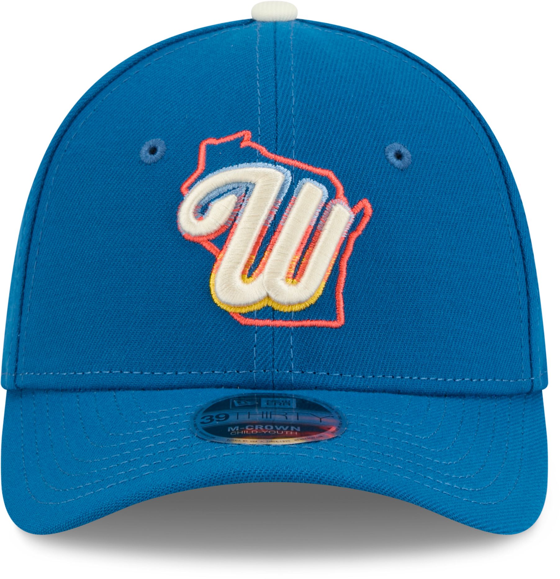 New Era Youth Milwaukee Brewers Blue 2026 City Connect 39Thirty M-Crown Stretch Fit Hat product image