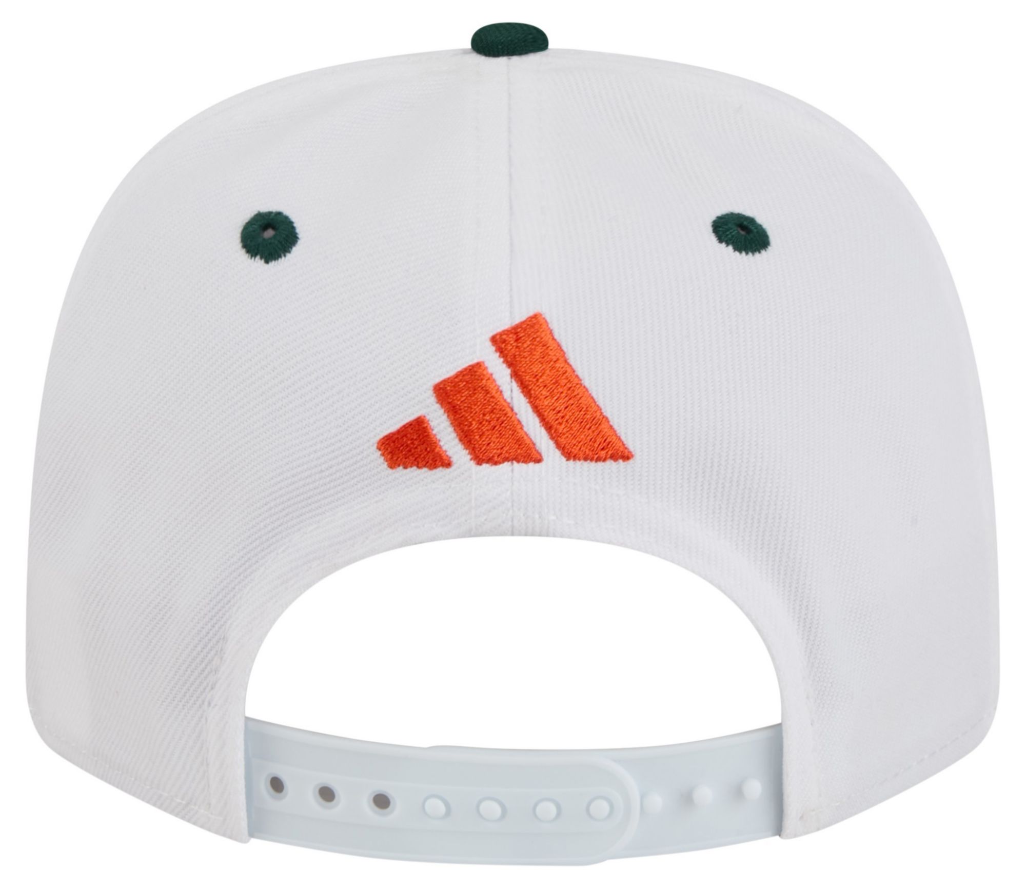 New Era x adidas Adult Miami Hurricanes White/Green 9Seventy Performance Adjustable Stretch-Snap Hat product image
