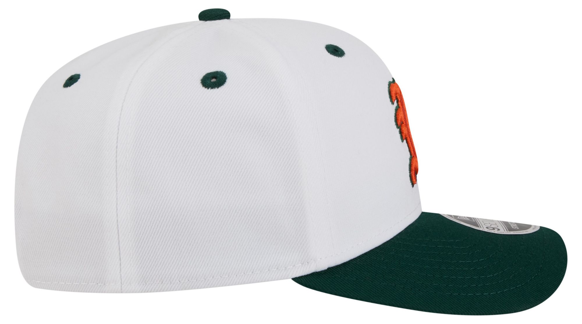 New Era x adidas Adult Miami Hurricanes White/Green 9Seventy Performance Adjustable Stretch-Snap Hat product image