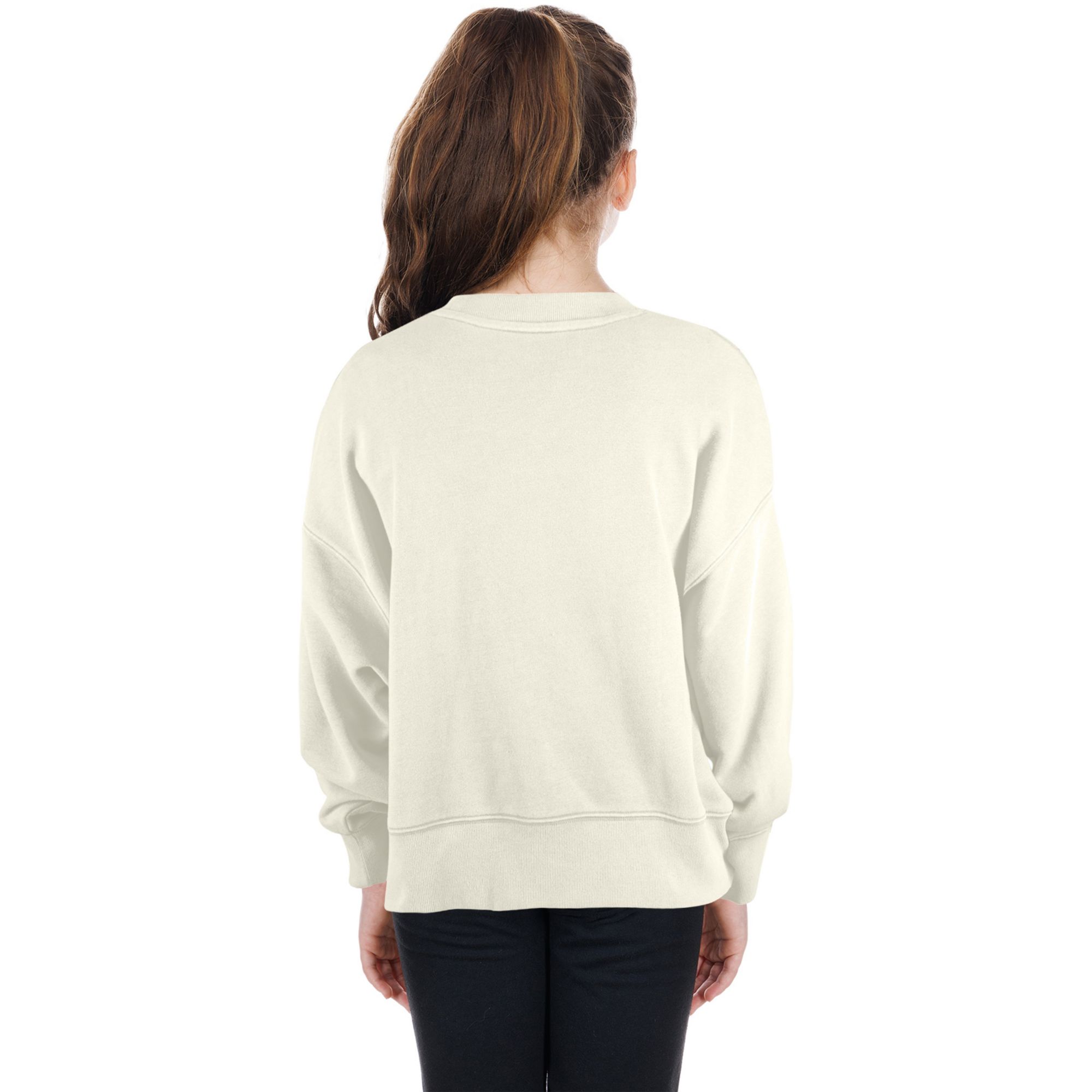 New Era Girls' Detroit Lions Cream Sequin Crewneck Sweatshirt product image