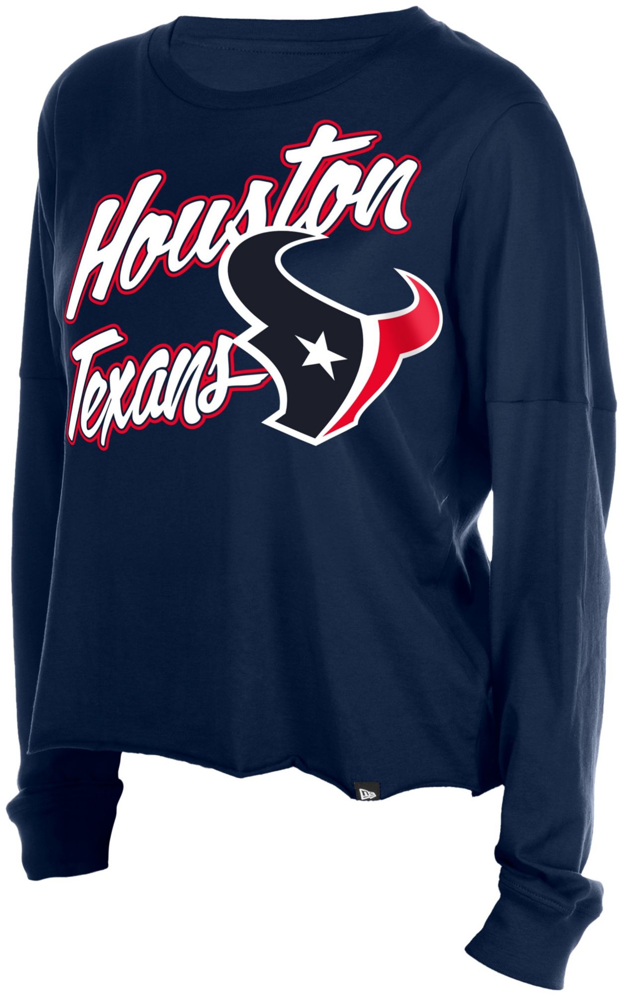 NHL Women's Houston Texans Navy Fan Script Long Sleeve Shirt product image