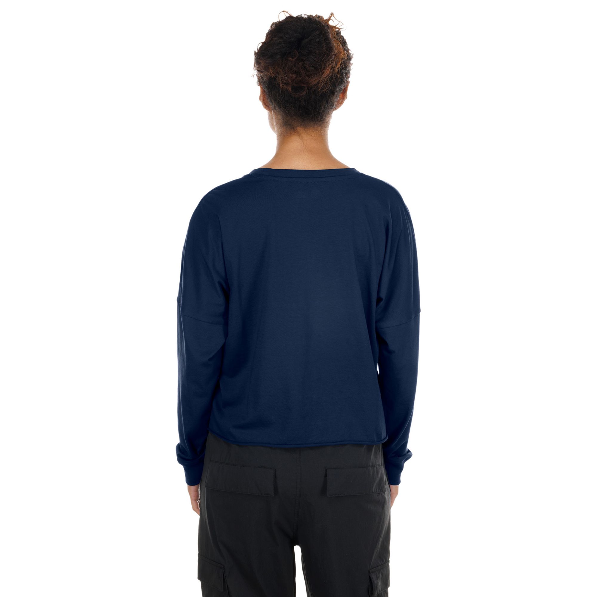 NHL Women's Houston Texans Navy Fan Script Long Sleeve Shirt product image