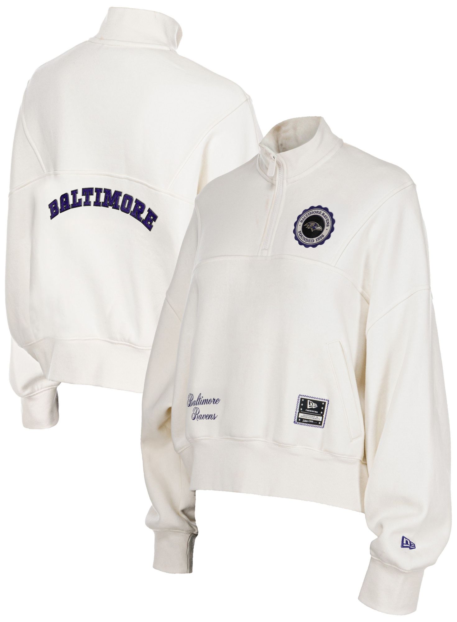 New Era Women's Baltimore Ravens Patch Fleece 1/4 Zip Sweatshirt product image
