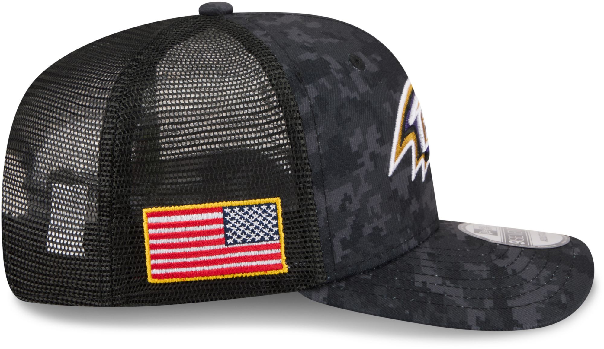 New Era Adult Baltimore Ravens Salute To Service 2026 9Seventy Adjustable Trucker Hat product image