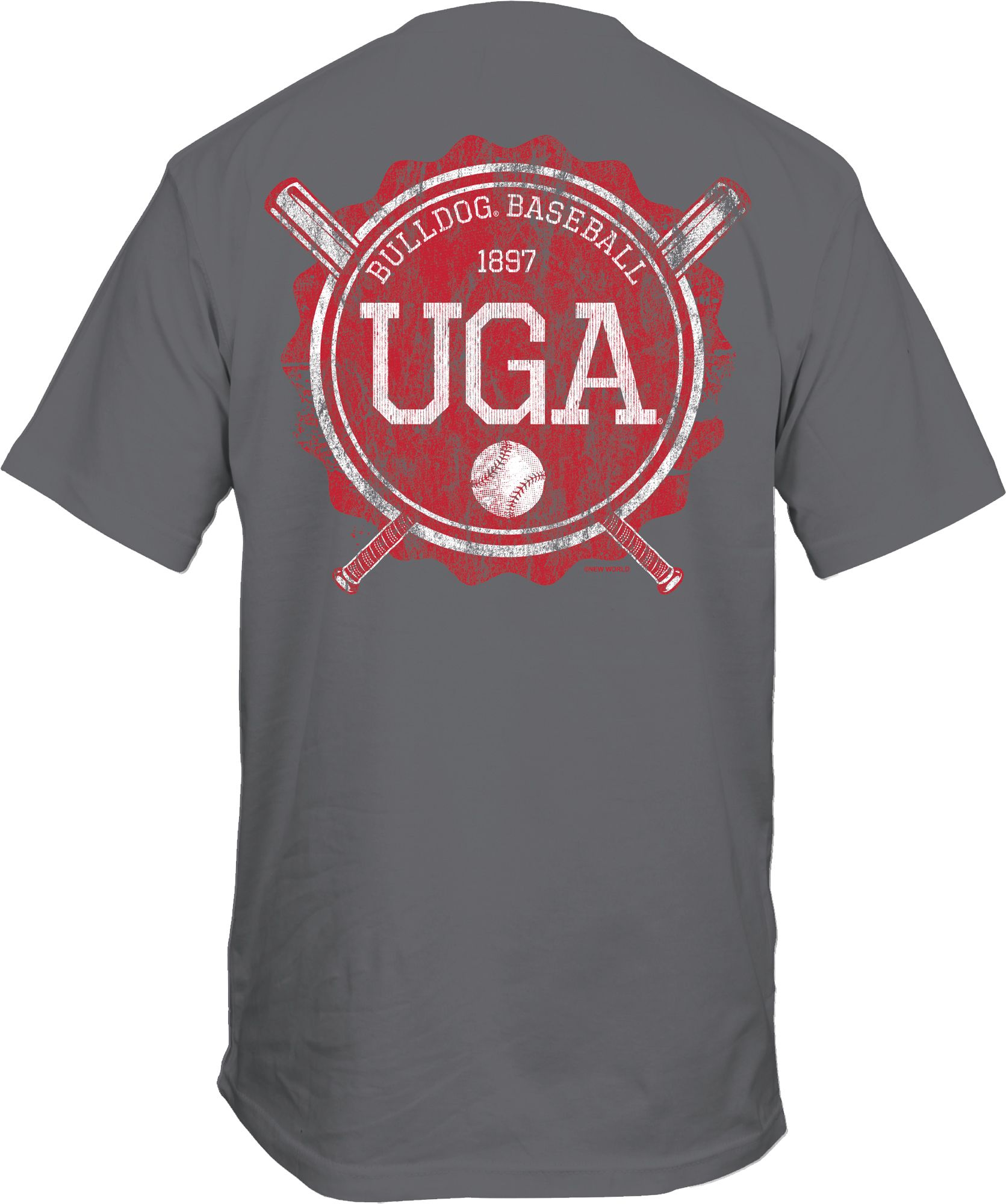 New World Graphics Men's Georgia Bulldogs Grey Baseball Lockup T-Shirt product image