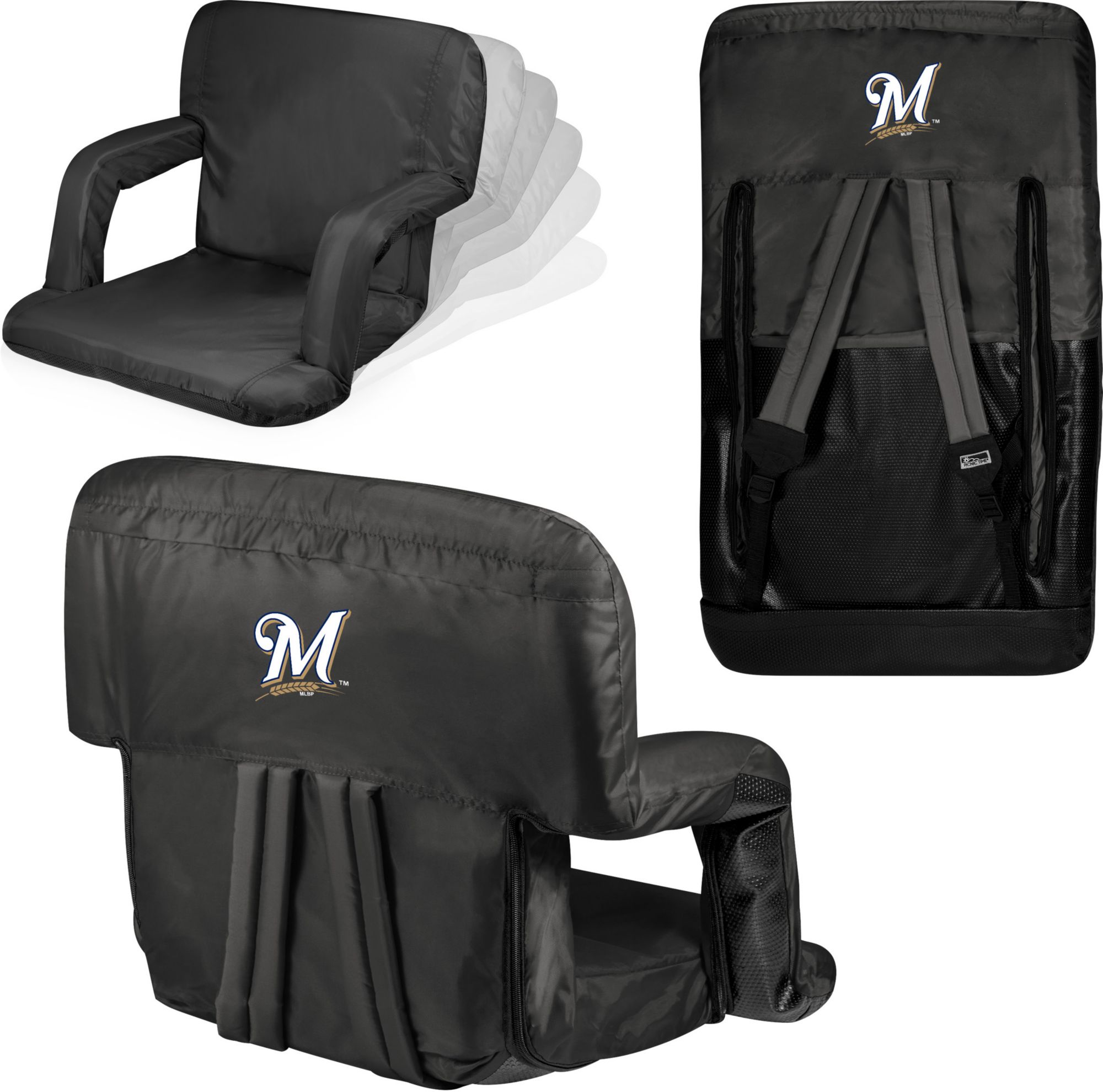 Picnic Time Milwaukee Brewers Ventura Portable Reclining Stadium Seat product image