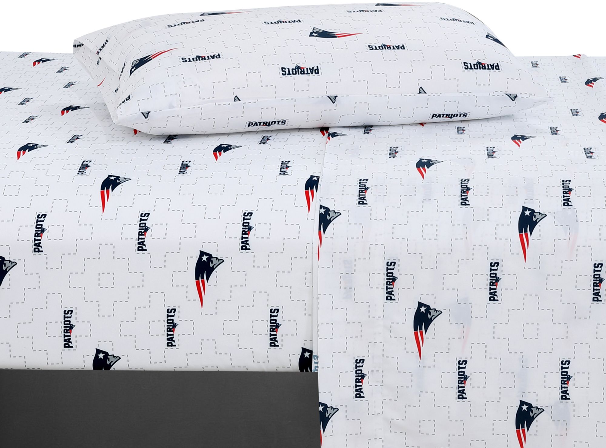 Logo New England Patriots Scatter Twin Sheet Set product image