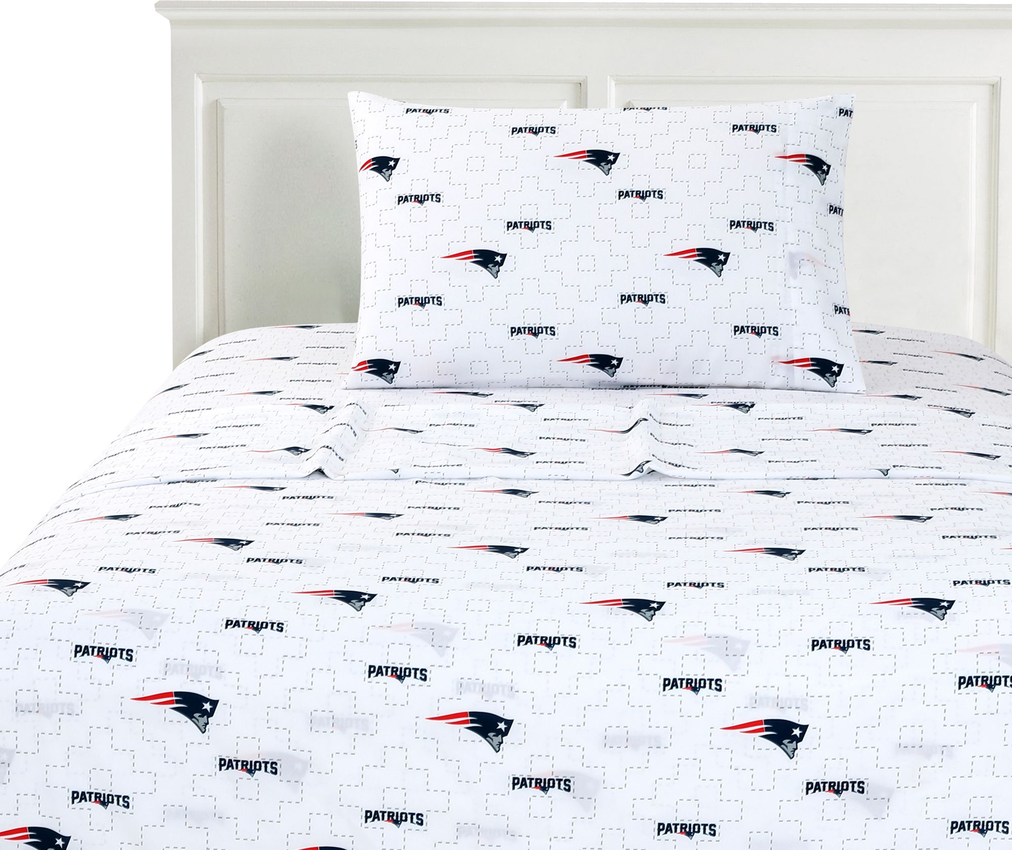 Logo New England Patriots Scatter Twin Sheet Set product image