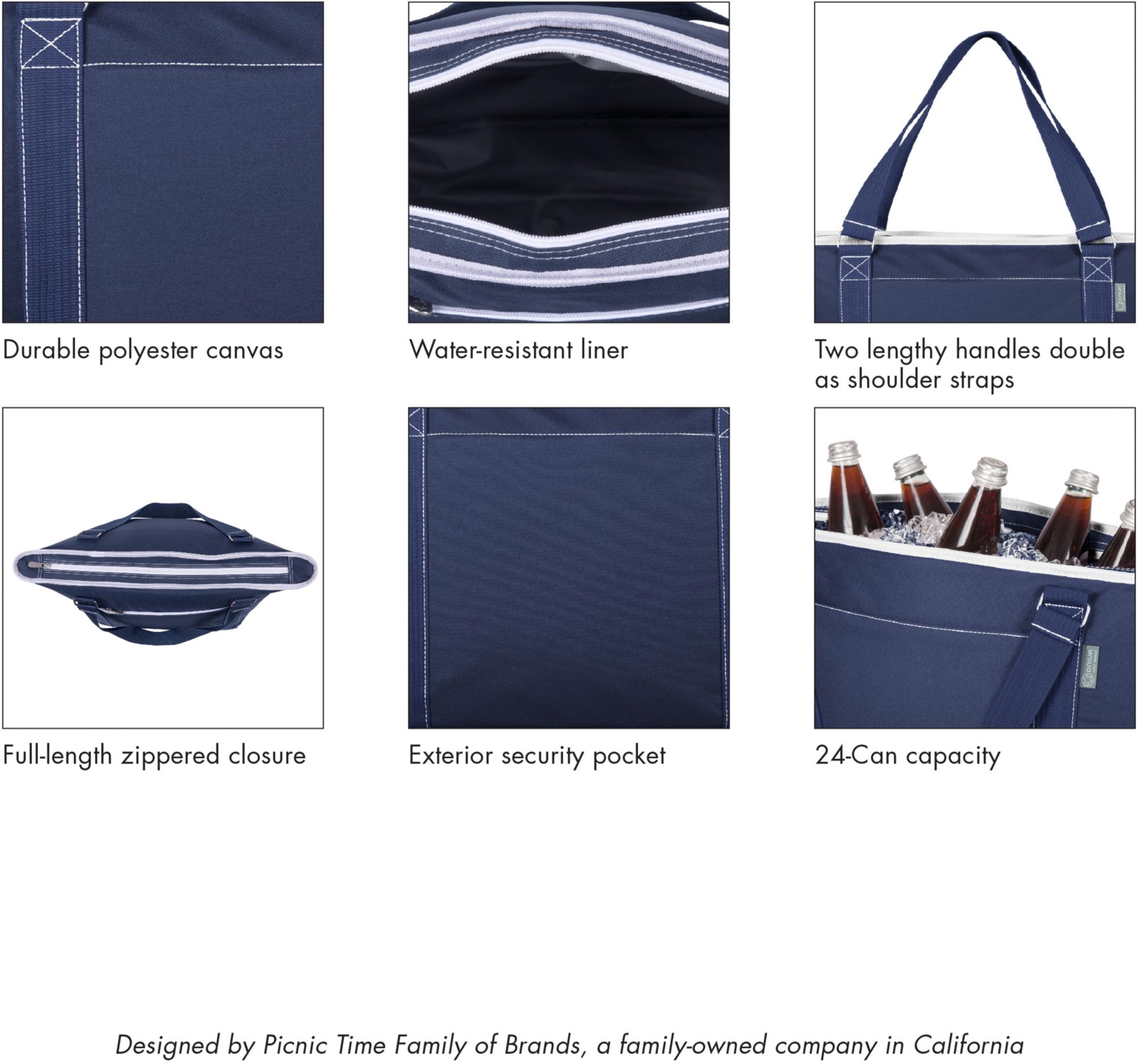 Picnic Time Carolina Panthers Black Topanga Cooler Tote Bag product image