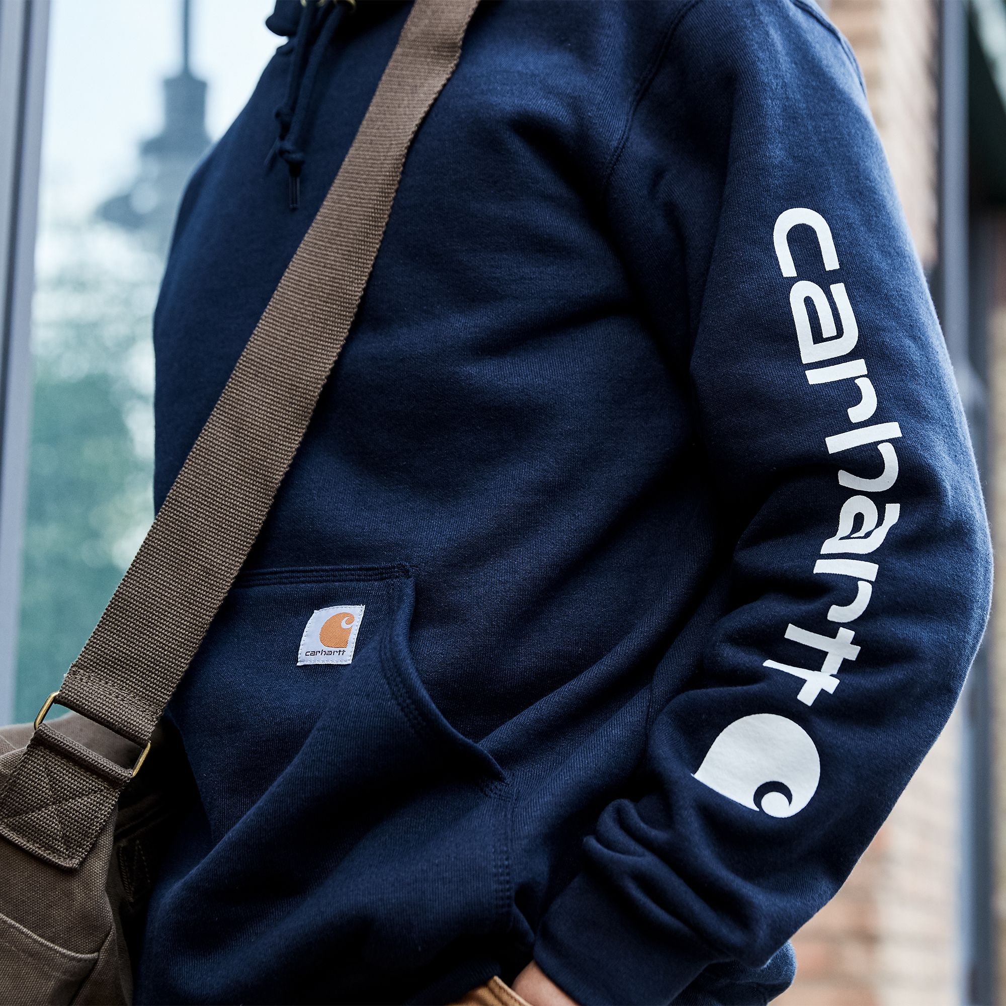 carhartt hoodie sleeve logo