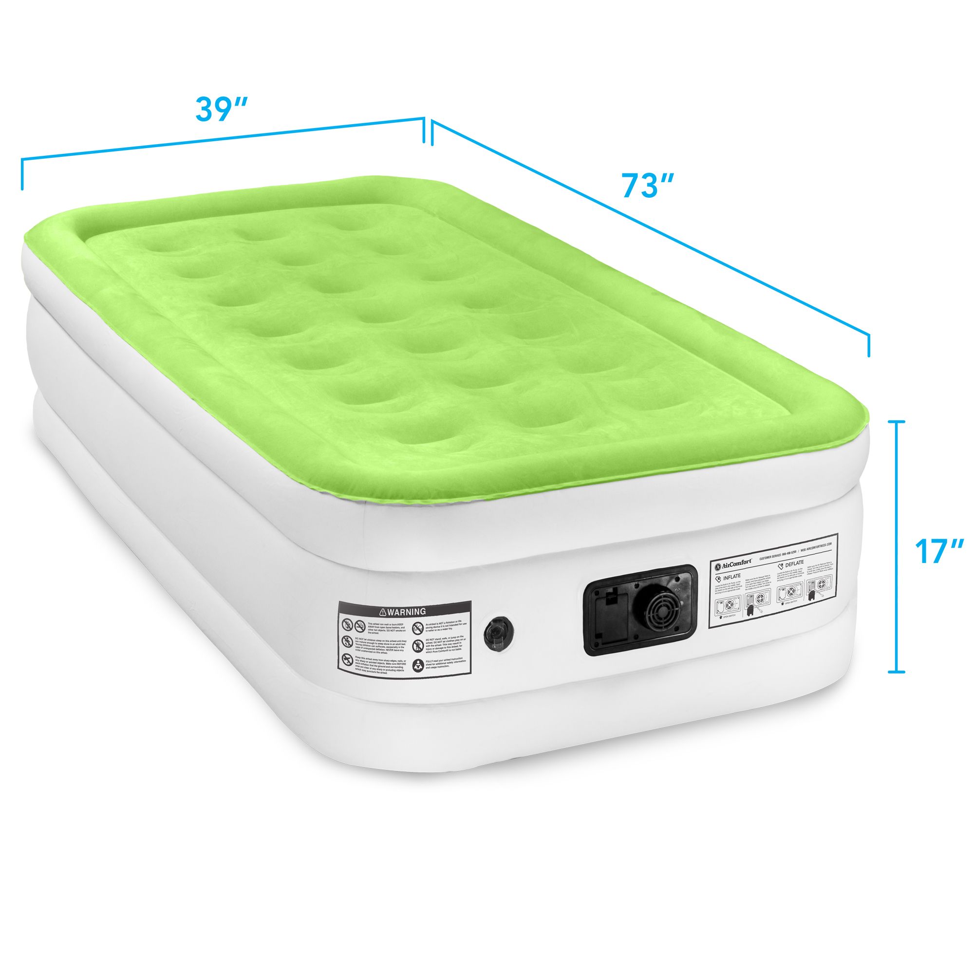 Air Comfort Dream Easy Twin Raised Air Mattress with Built-In Pump product image
