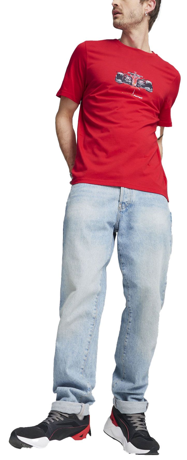 Puma Adult Ferrari Racing Red Car Graphic T-Shirt product image