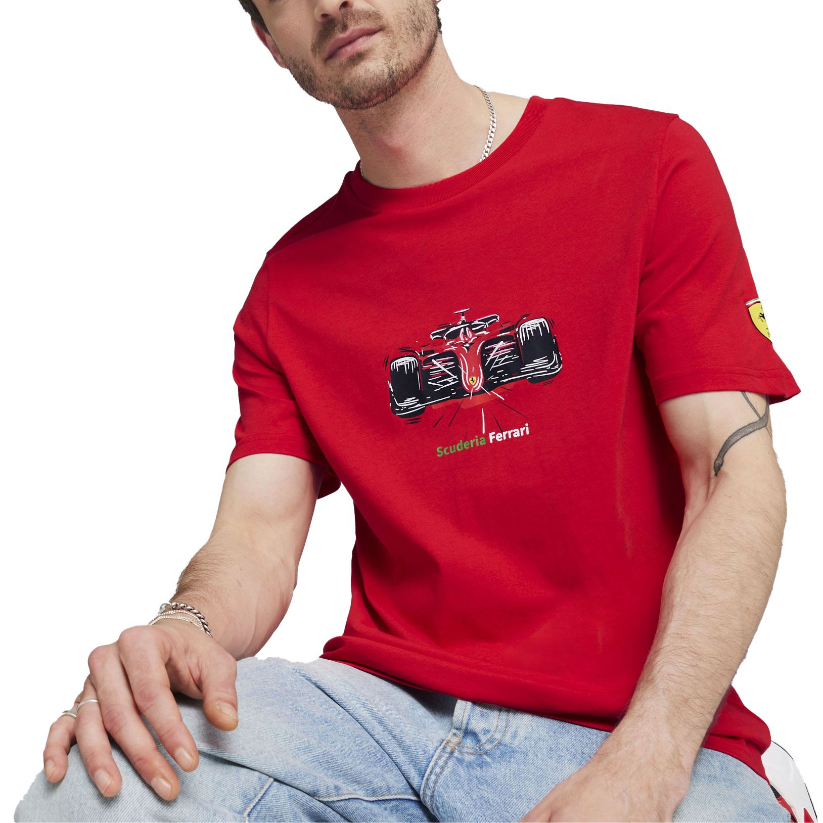 Puma Adult Ferrari Racing Red Car Graphic T-Shirt product image