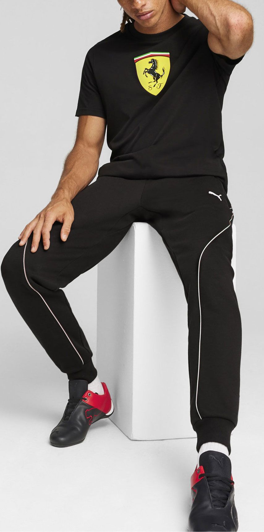 Puma Adult Ferrari Racing Black Logo Shield T-Shirt product image